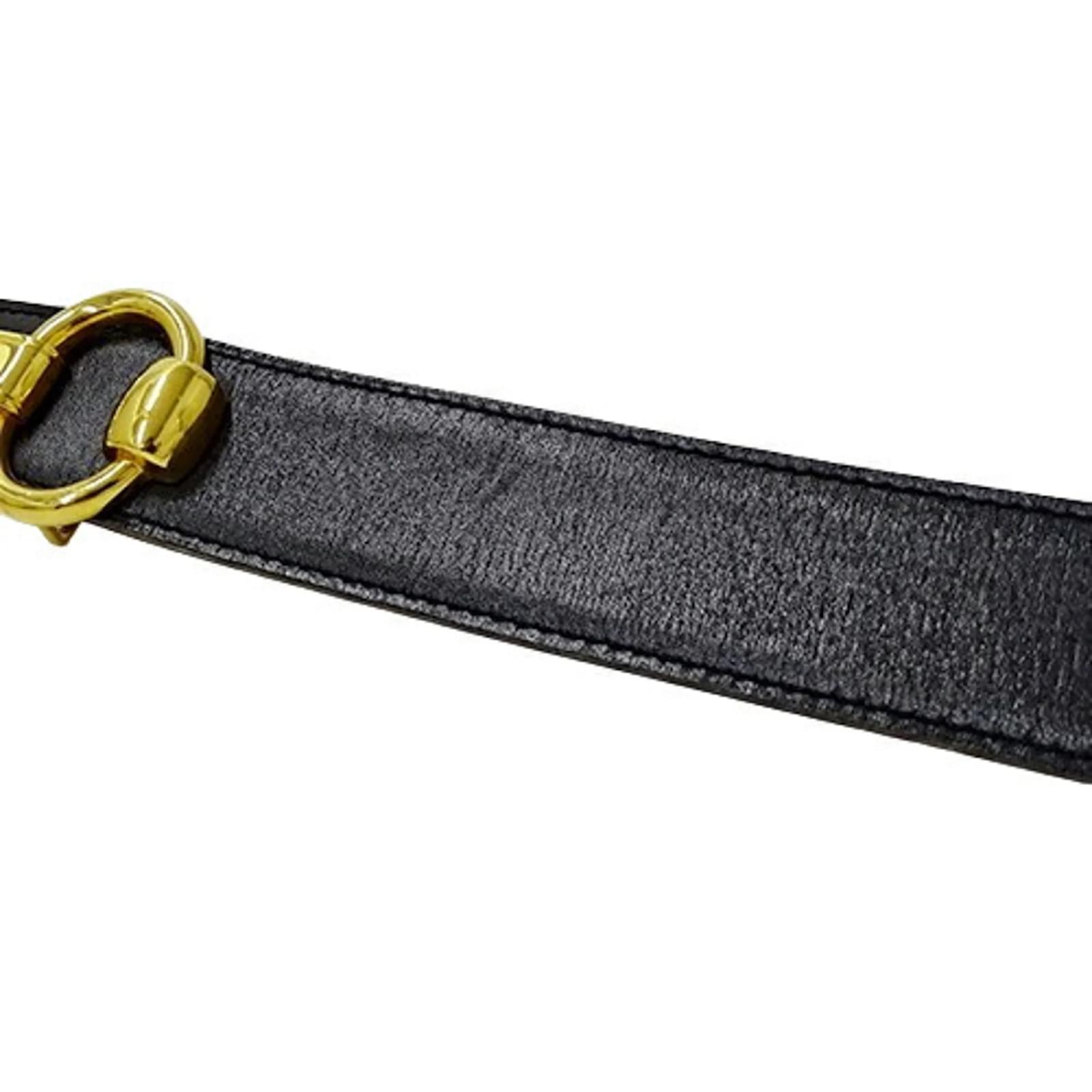 Hermès Hermes Women's Horsebit Box Calf Belt Brown Black ref