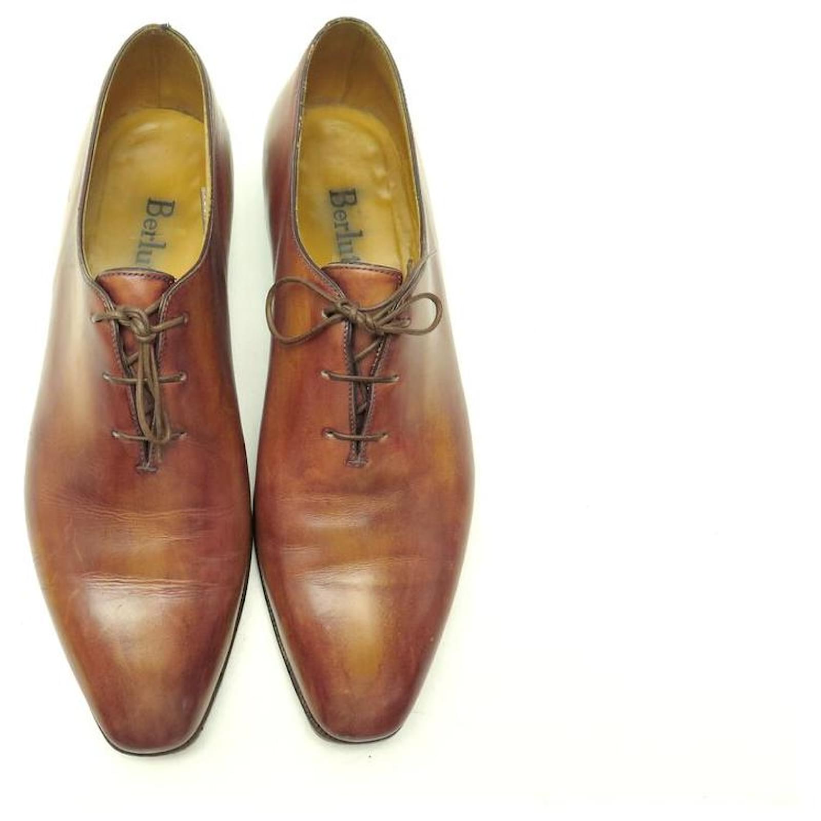 BERLUTI OLGA ONE CUT 349 OXFORD 9 43 PATINA LEATHER SHOE