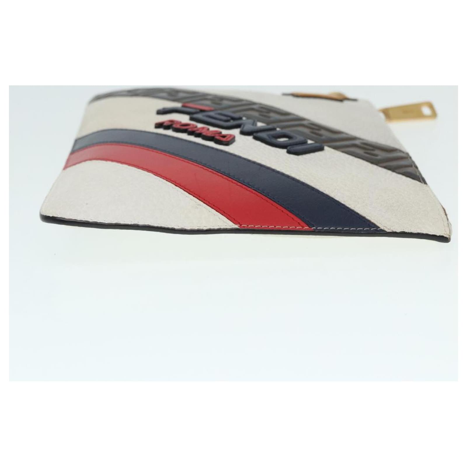 Borsa a mano in pelle beige dorato della collaborazione FENDI FILA