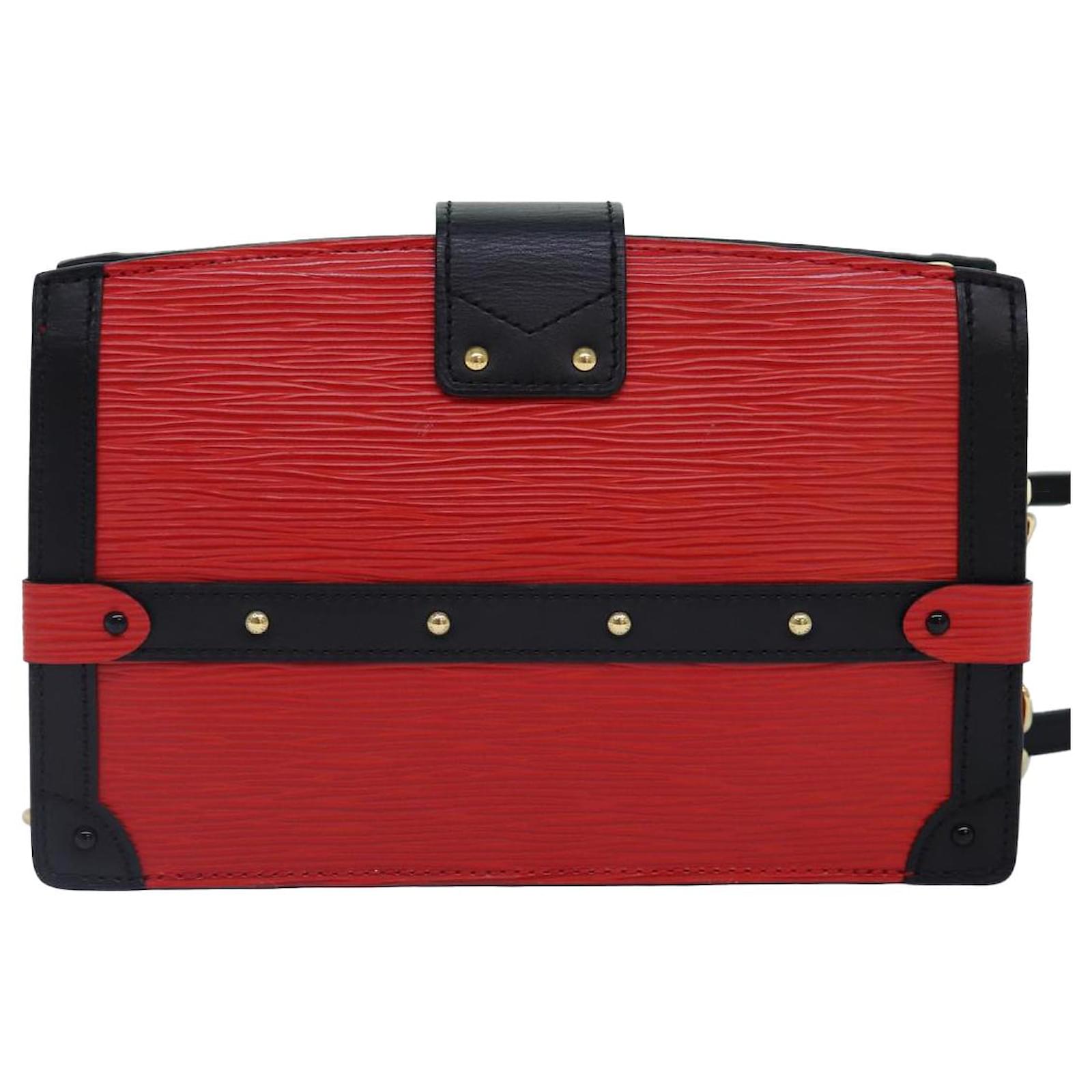 LOUIS VUITTON Epi Trunk Clutch Shoulder Bag Red Black M51697 LV