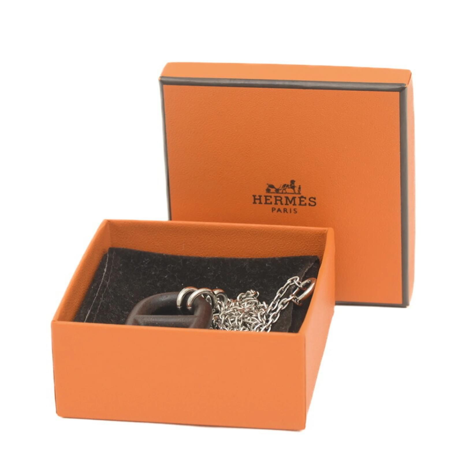 Hermès Hermes Chaine d'Ancre Vulcanium Necklace Brown Metal