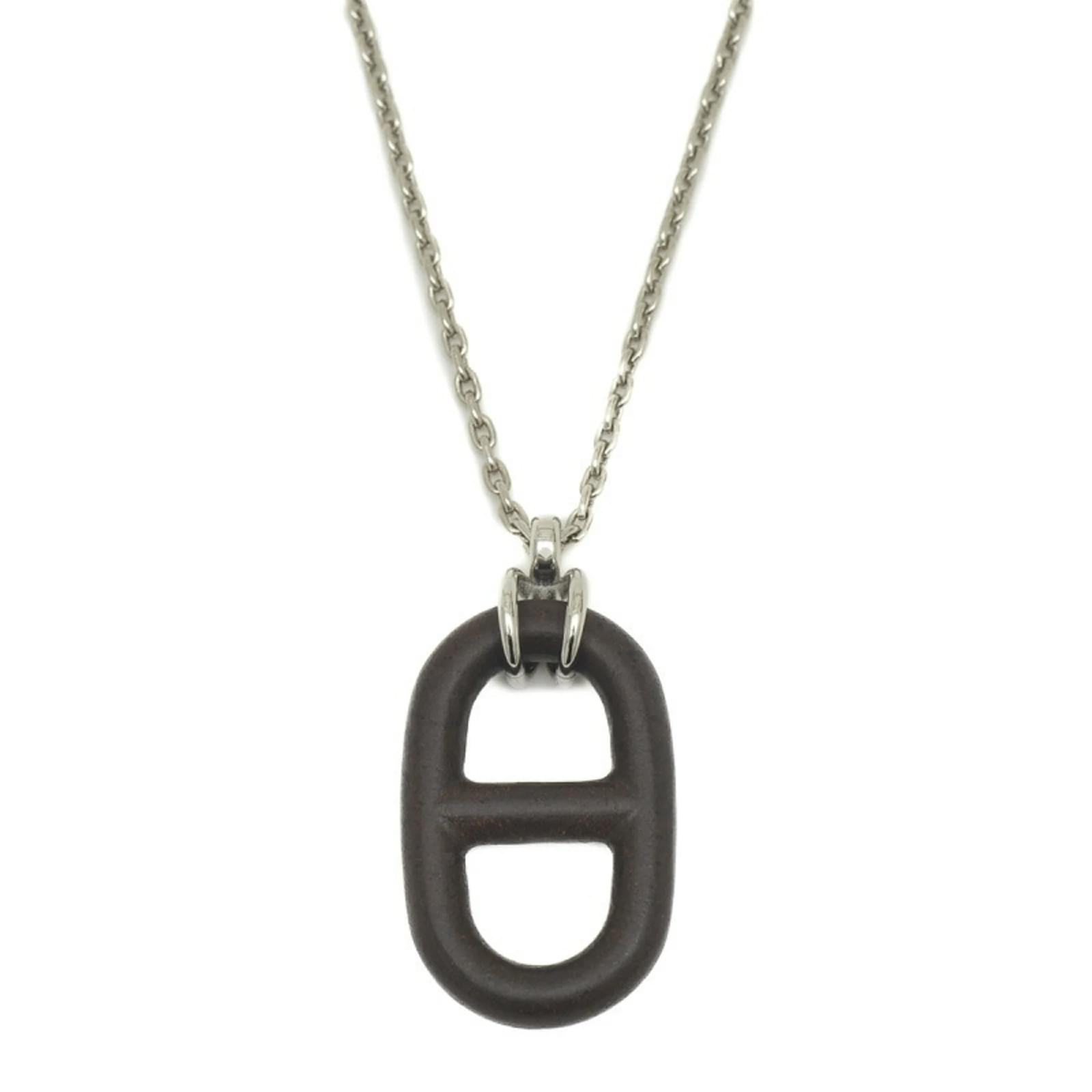 Collier Chaine d'Ancre Vulcanium d'Hermès Métal Marron ref