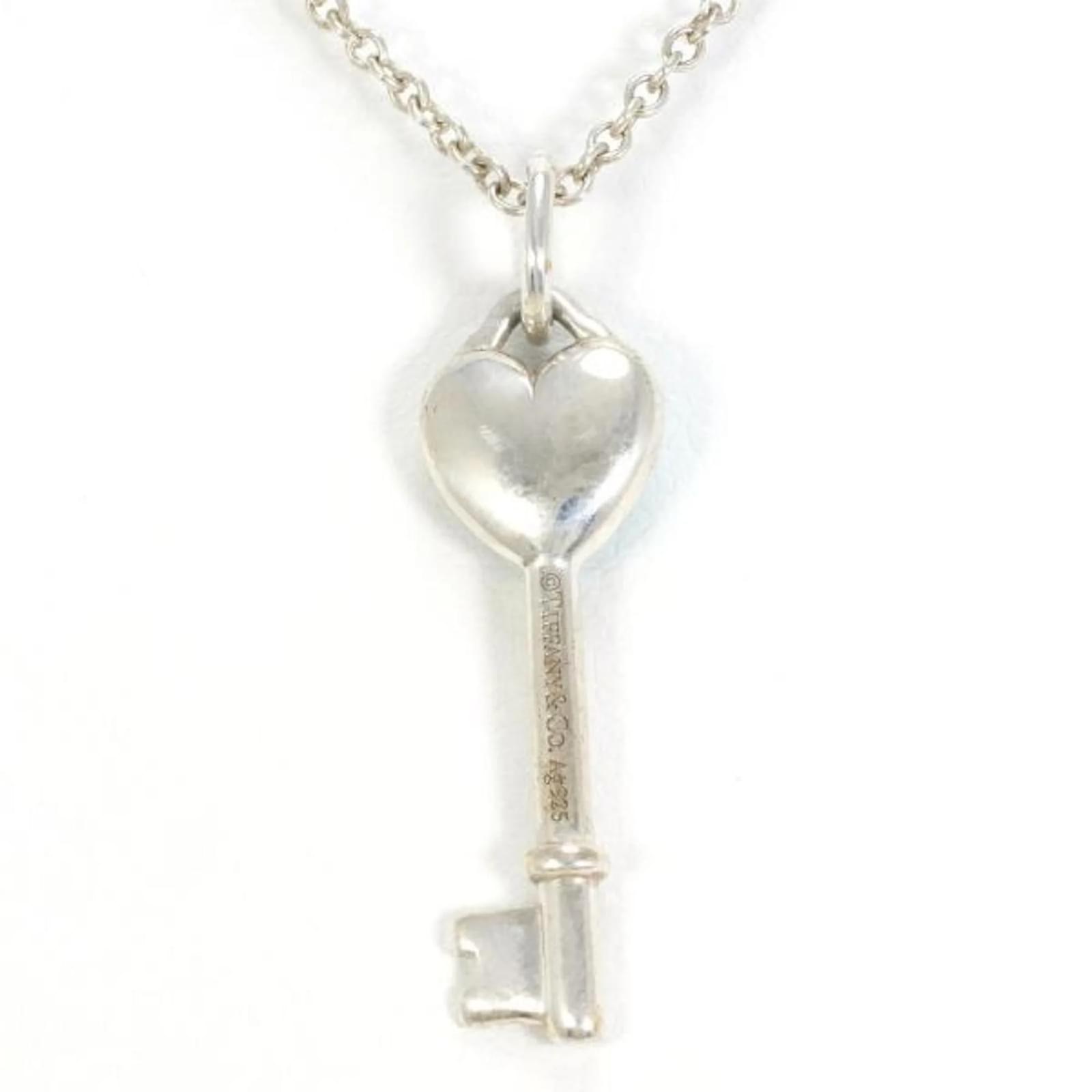 Collana Con Ciondolo Cuore E Chiave - Argento Anticato, Regalo Romantico, Lunghezza 70 Cm - Foto 10