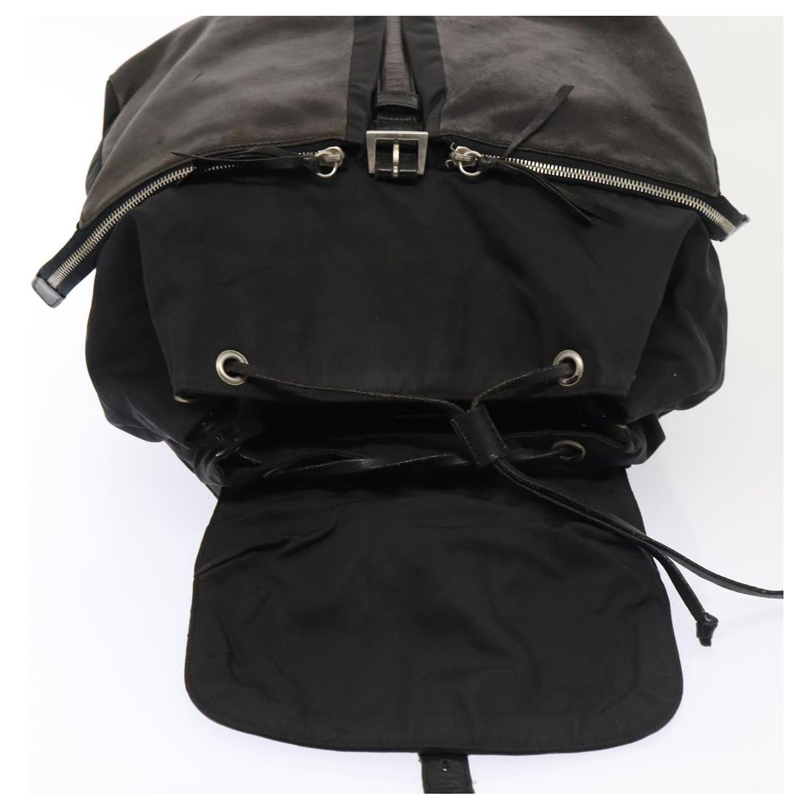 PRADA Backpack Nylon Leather Black Auth 87351 ref.1623345  display picture 1