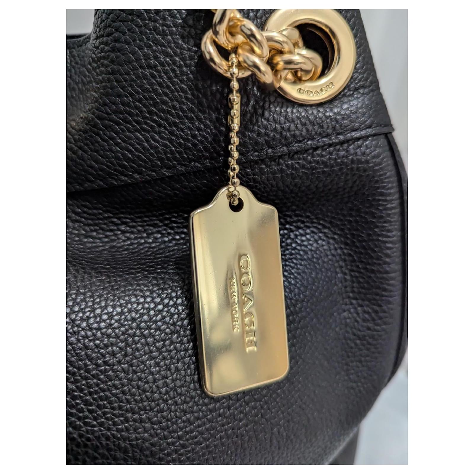 Coach 36855 Turnlock Edie Pebble Leather Shoulder Bag Beachwood