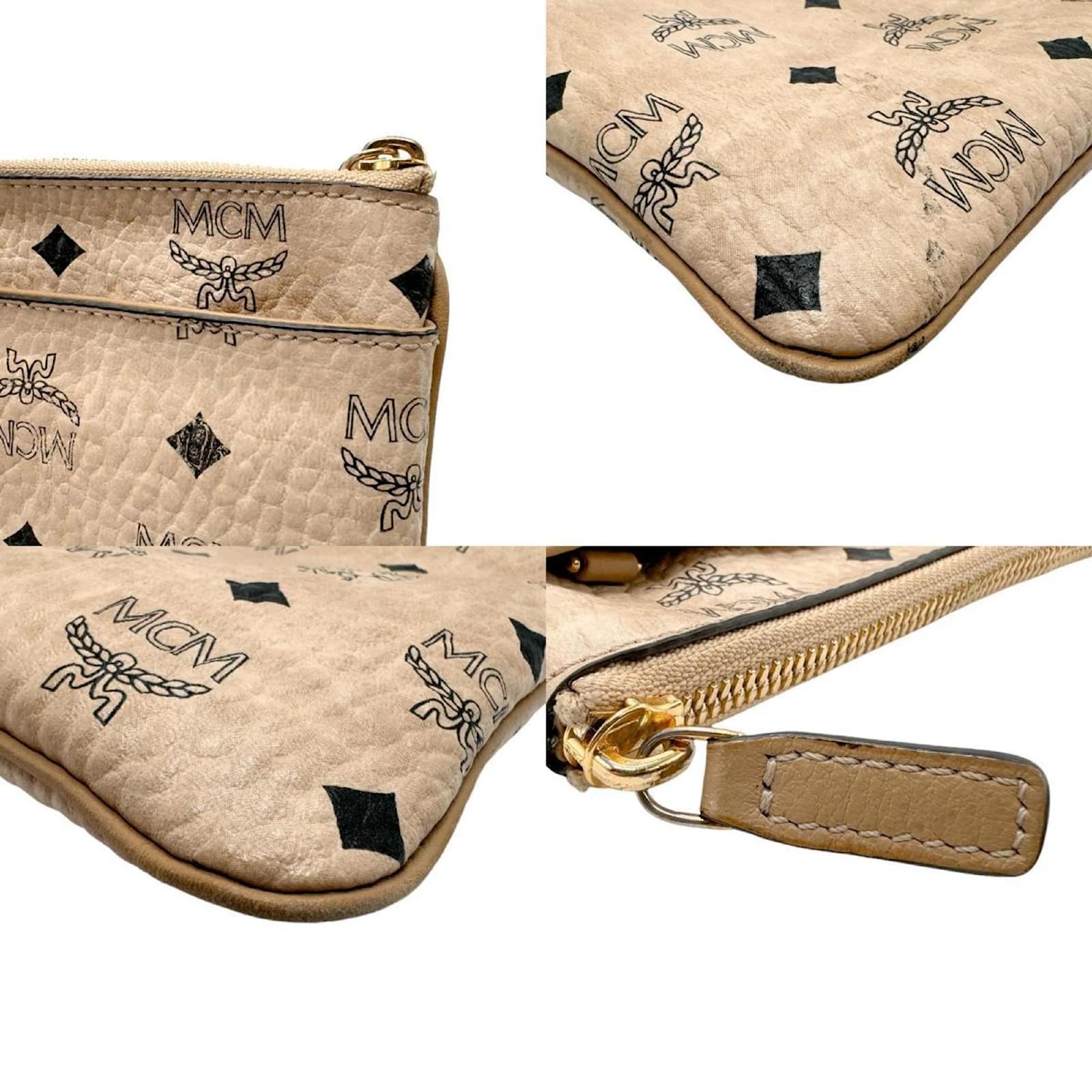 MCM Beige Leather Clutch and Shoulder Bag Joli Closet