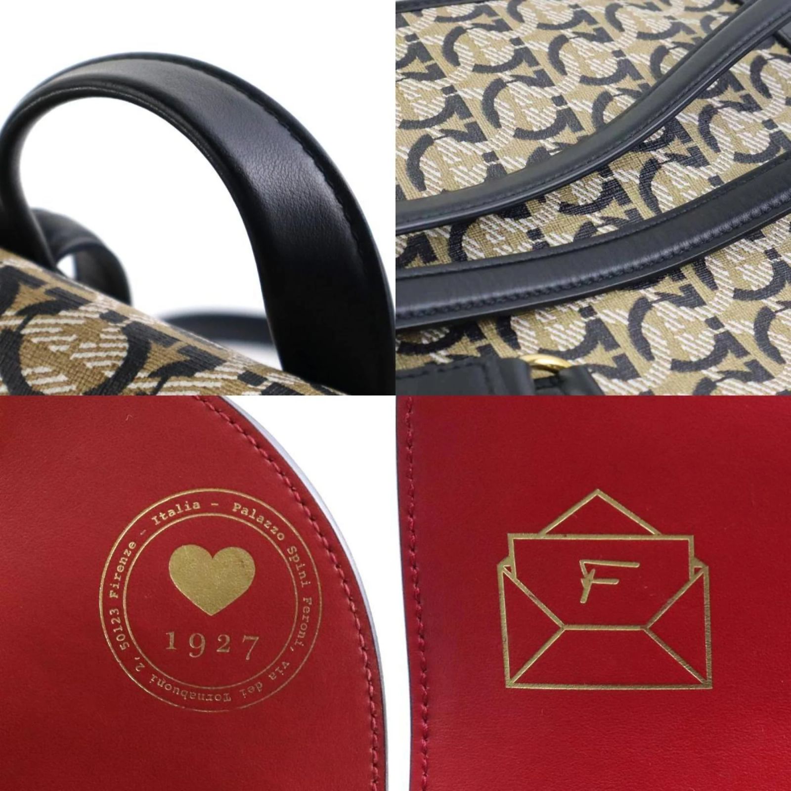 Salvatore Ferragamo Vala Backpack Vinyl Coating 3way Red Gold Auth 134344AV Salvatore Ferragamo Logo Leather Backpack Black ref.2633161  main image 4