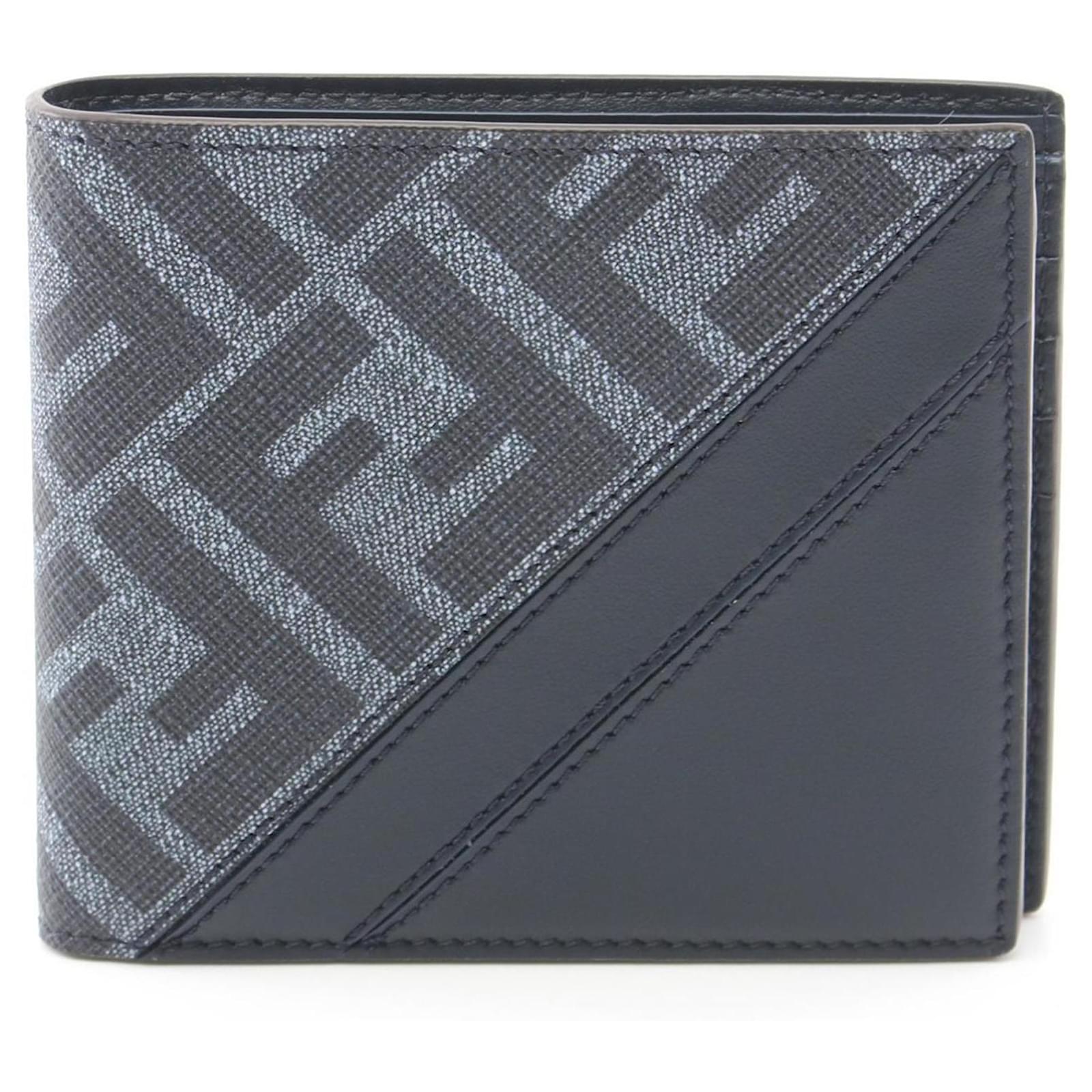 Bifold Wallet Blue Fendi Wallet Fendi Diagonal Bi-fold Wallet Navy