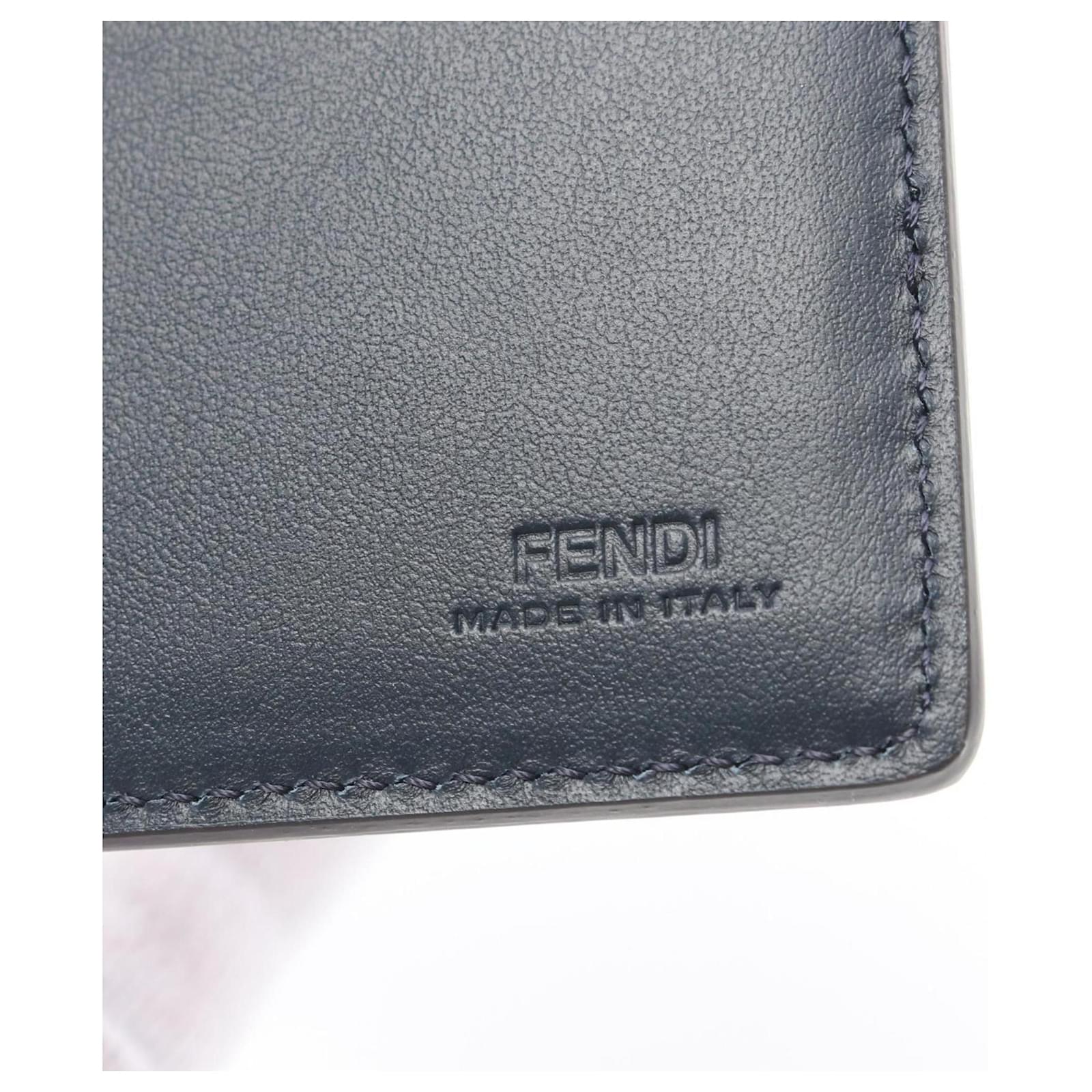 Wallet Men Fendi Card Holder Blue FENDI FF Denim Wallet Blue