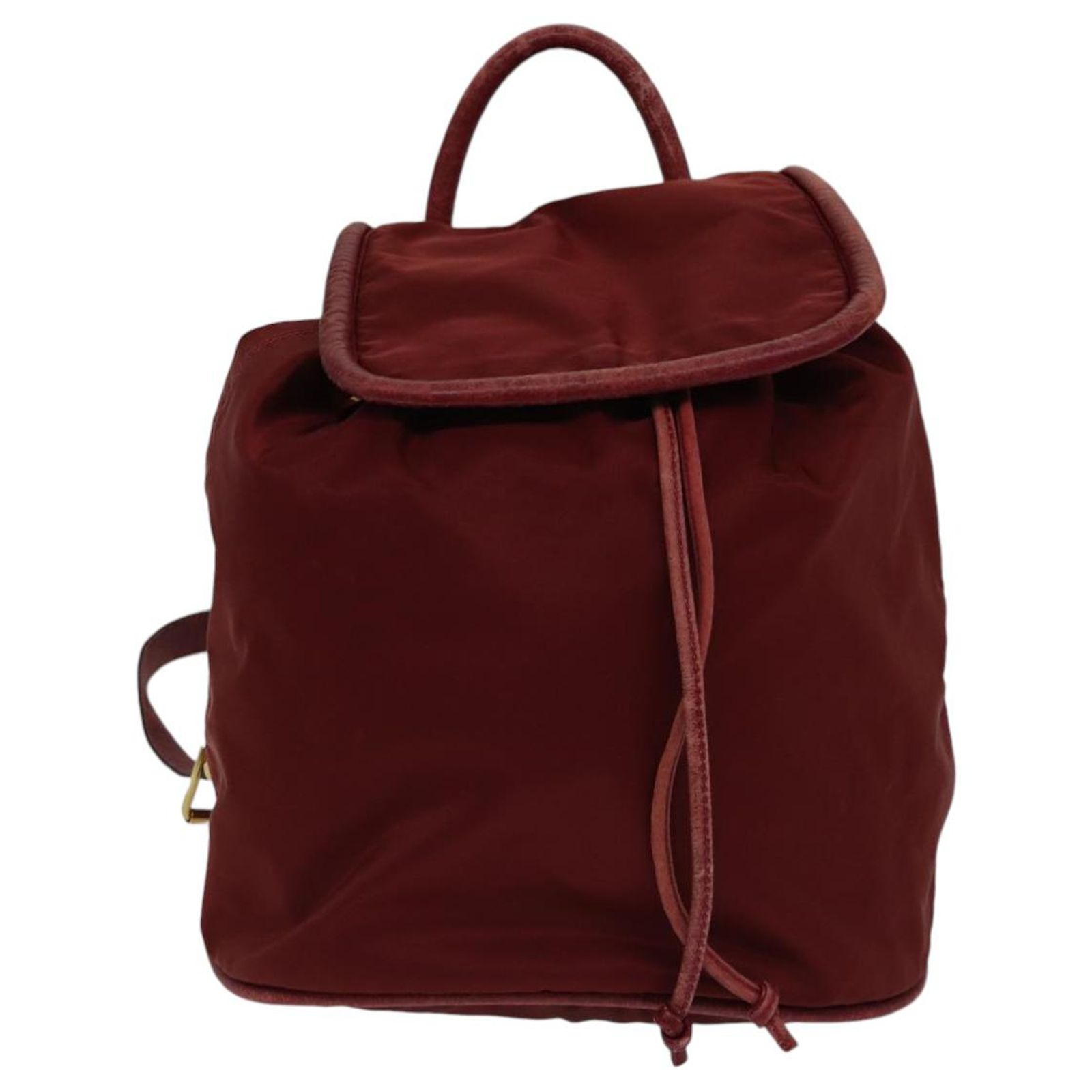 CELINE Circle Backpack Nylon Navy Gold Auth bs30214 Céline CELINE Backpack Nylon Red Gold Auth bs17197 Golden  main image 4