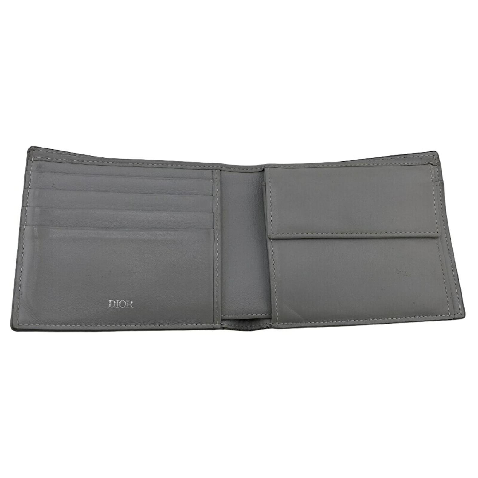 Christian Dior CD Diamond Compact Wallet Brown Leather ref.1627652