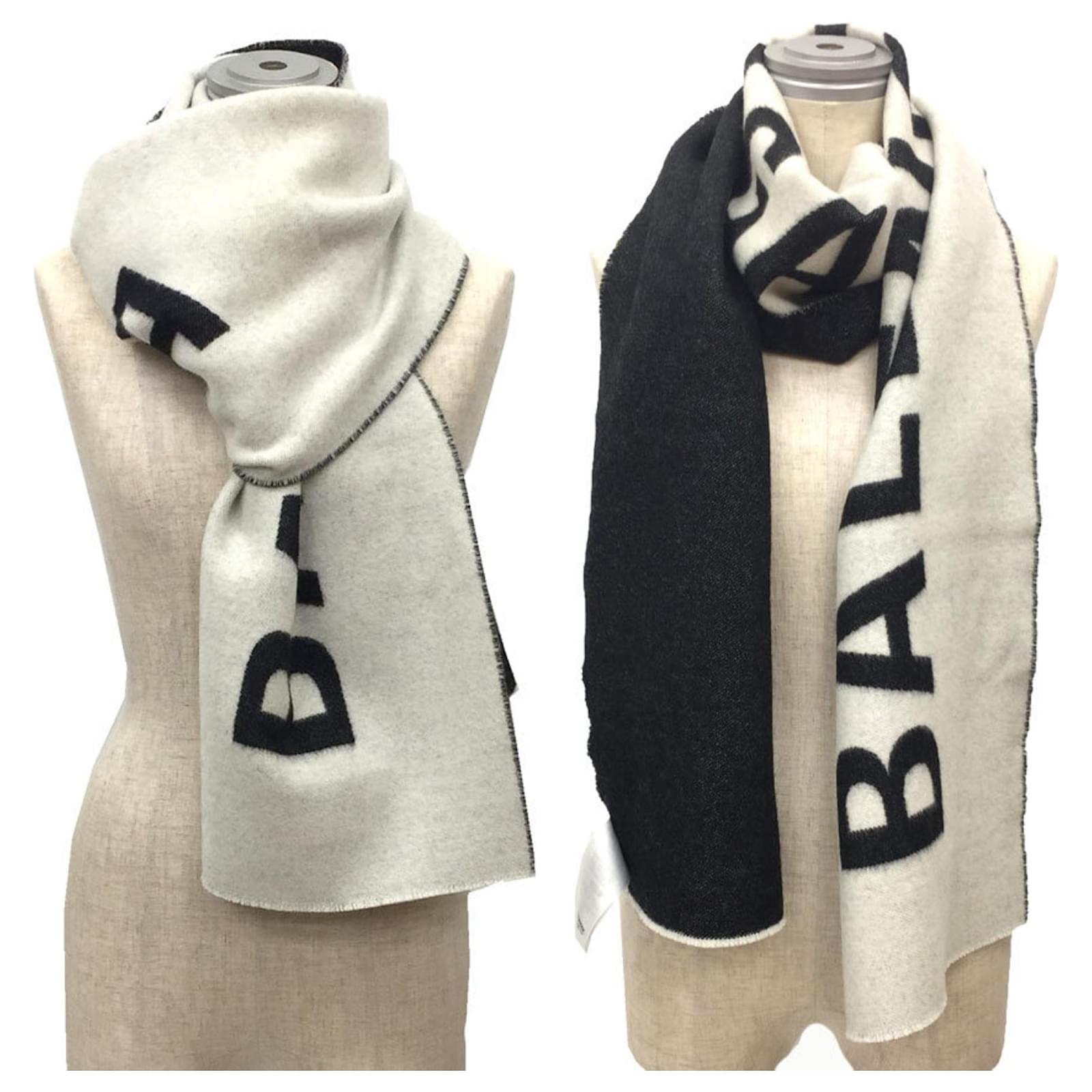 Balenciaga Marco Scarf Black White Wool ref.1629173 - Joli Closet