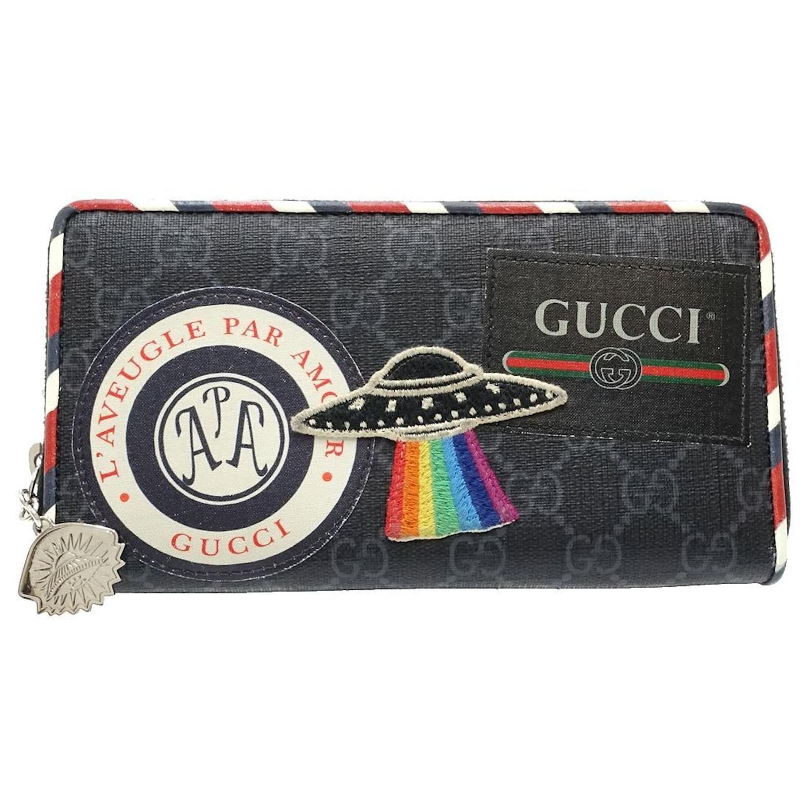 小物 gucci wallet Gucci Long Wallet 496342 Black Multiple colors Leather Plastic ref