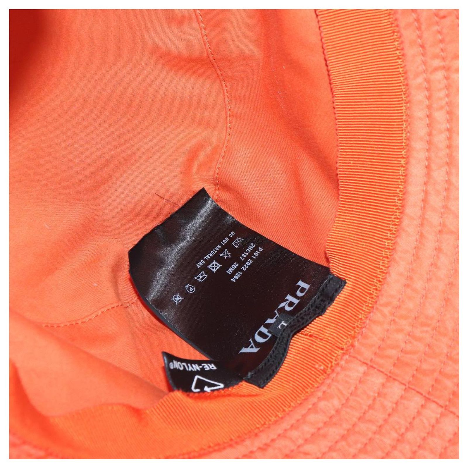 PRADA Bucket Hat Nylon L Orange Auth 88334 ref.1629412  display picture 2
