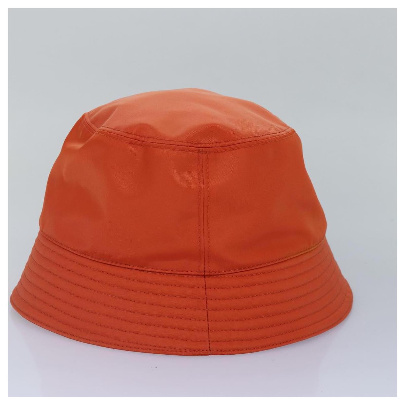 Orange prada bucket hat sale