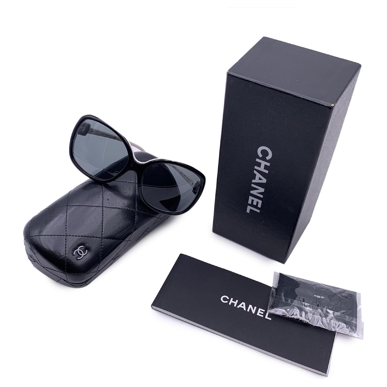 Chanel Black White Acetate 5174 Women Sunglasses 58/16 135mm