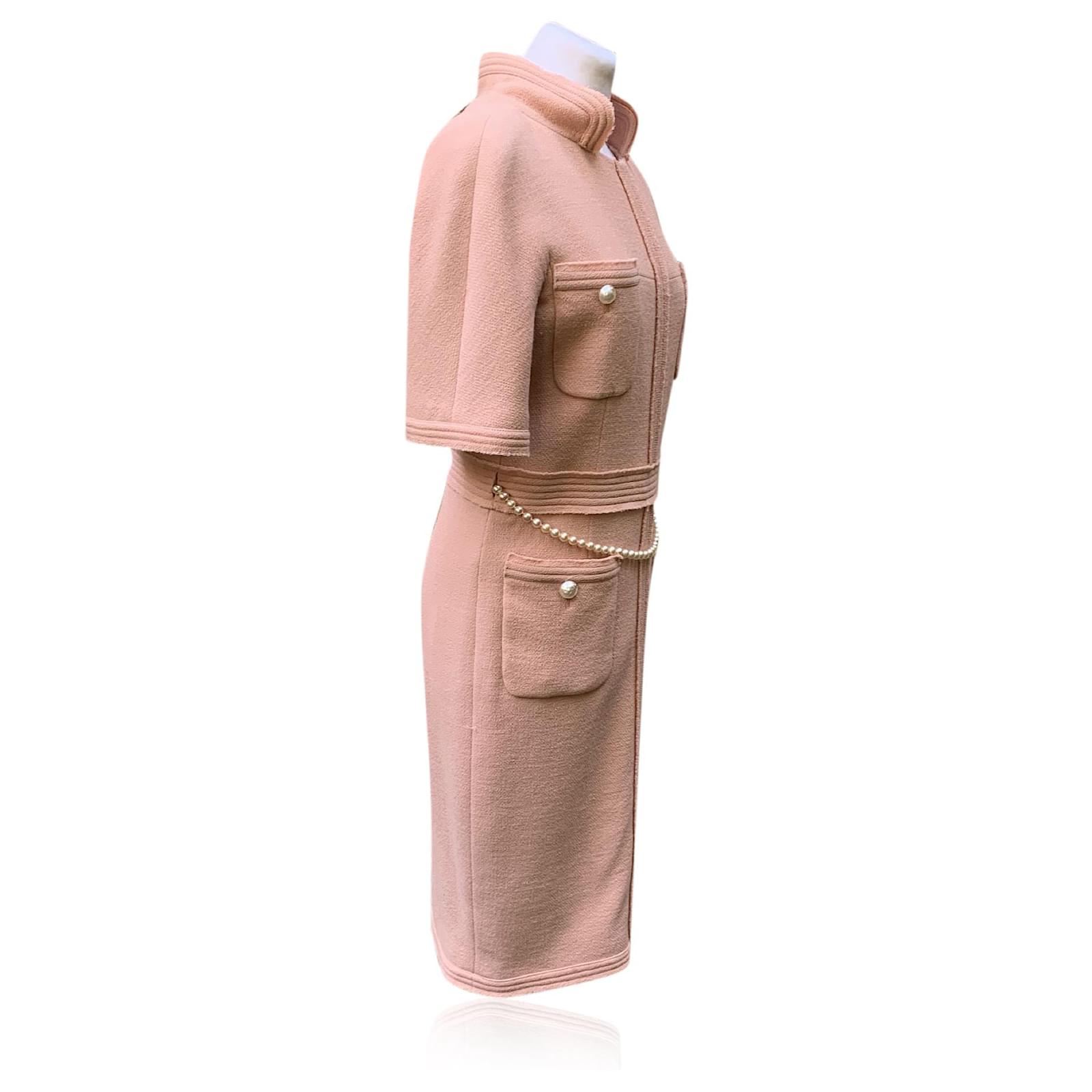 chanel pink tweed dress Chanel 19S pink tweed dress