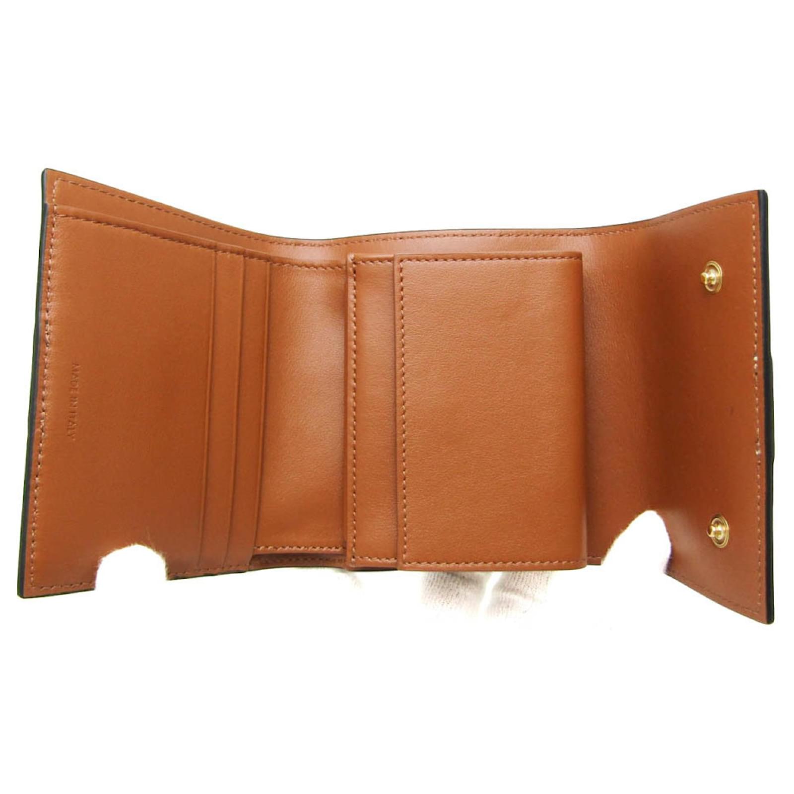 Céline Celine Small Trifold Wallet Brown Dark brown Leather
