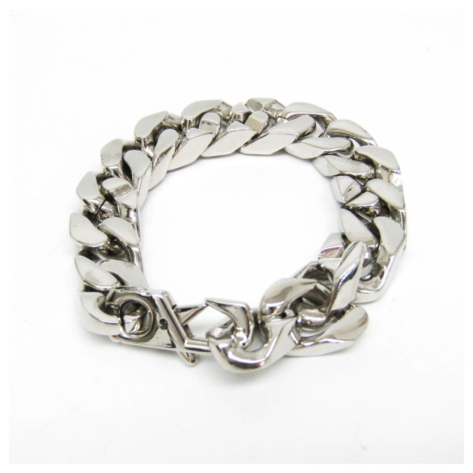 Louis Vuitton LV Chain Links Charm Bracelet Silvery Metal ref