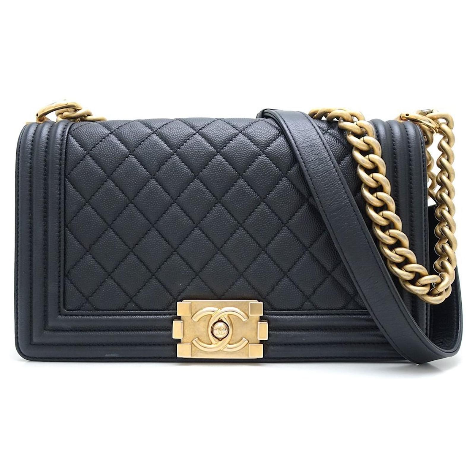 ショルダーバッグ・ポシェット × ヴィンテージ(中古) Chanel Caviar Boy Flap Bag AS0130 Chanel Boy Caviar Leather Shoulder Bag Black ref.1630613