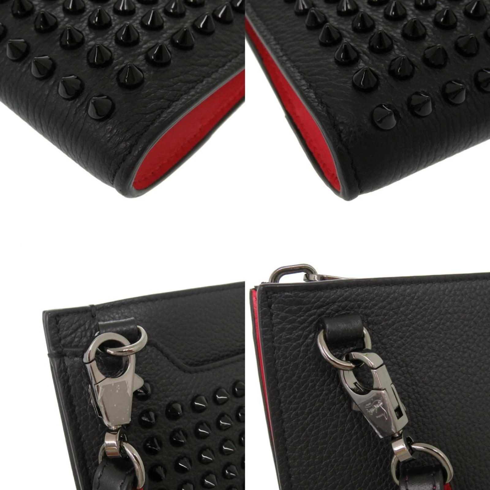 【美品】Christian Louboutin スカイポーチ Christian Louboutin Sky Pouch Studded Leather Shoulder Bag Black
