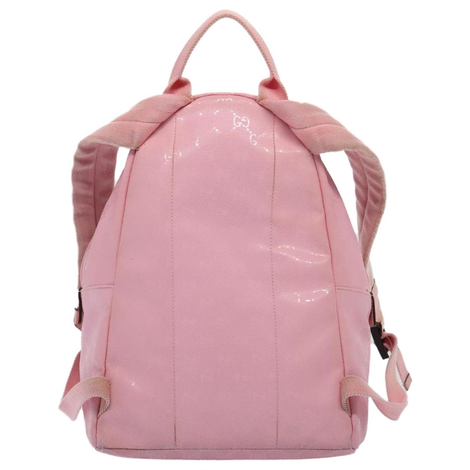 GUCCI GG Canvas Backpack Pink Silver 271327 Auth 88181 