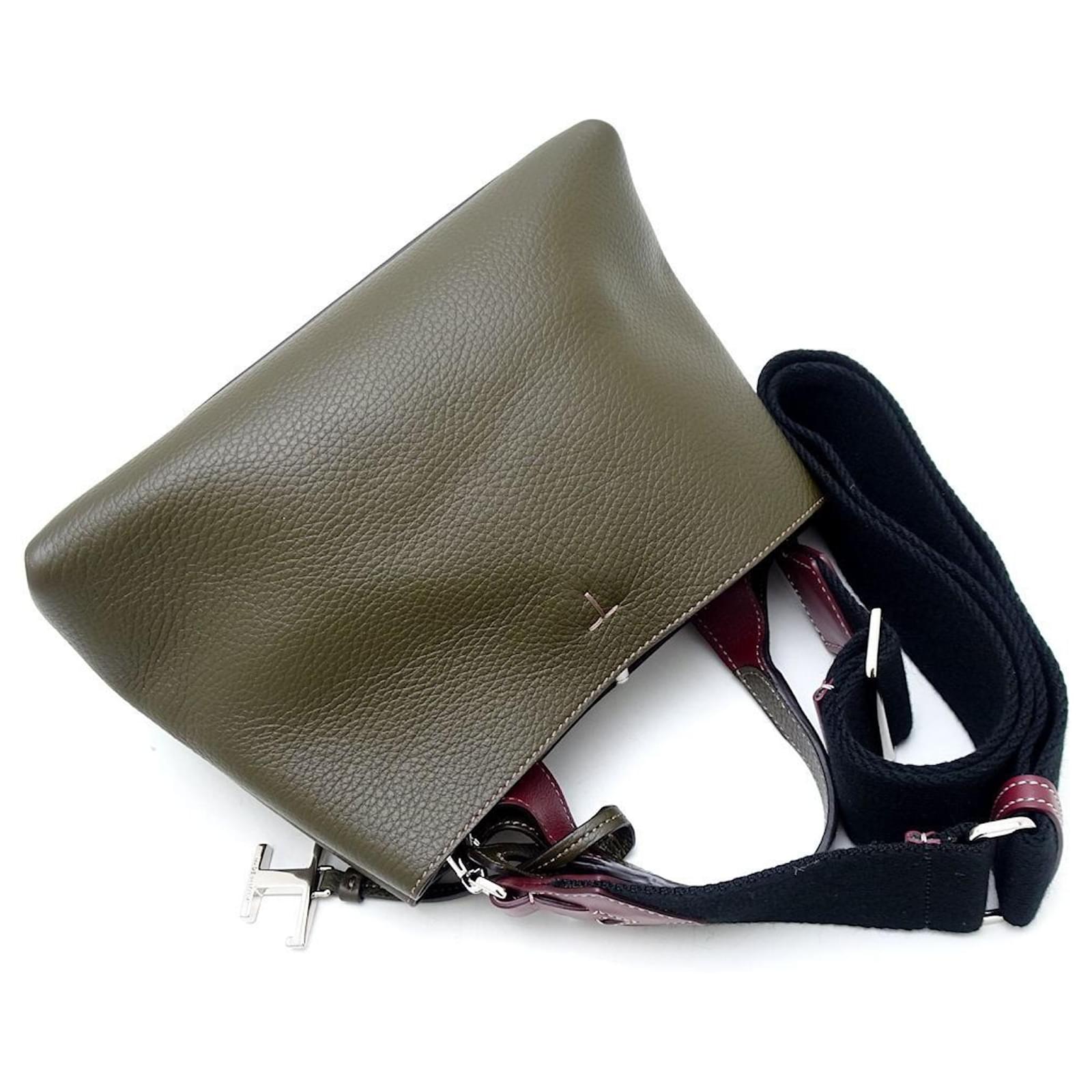 Tod's Olive Leather 2-Way Handbag Olive green ref.1631062 Tod's Olive Leather 2-Way Handbag Olive green ref.1631062