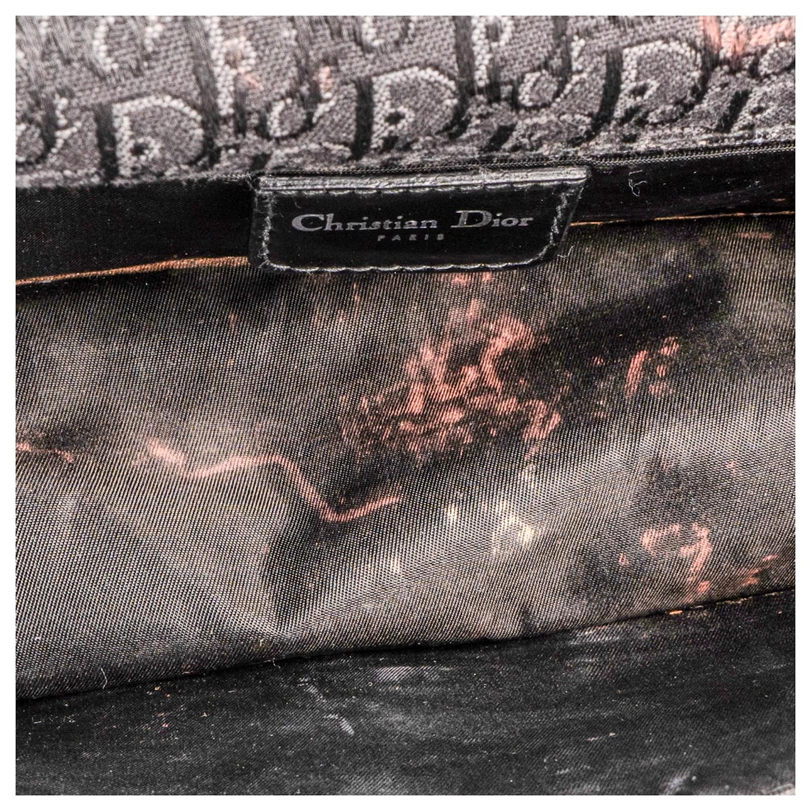 Christian Dior Leather D'Trick Shoulder Bag Black Cloth ref Christian Dior Leather D'Trick Shoulder Bag Black Cloth ref
