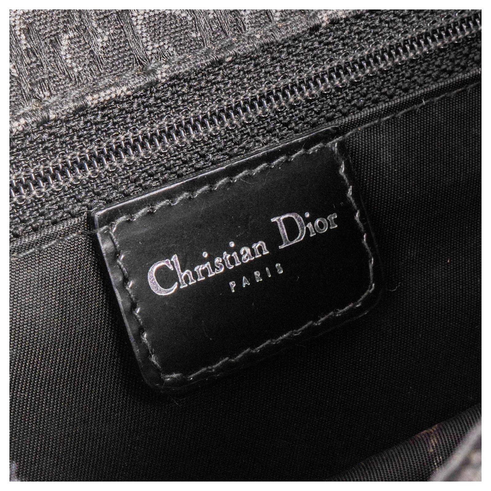 Christian Dior Leather D'Trick Shoulder Bag Black Cloth ref Christian Dior Leather D'Trick Shoulder Bag Black Cloth ref