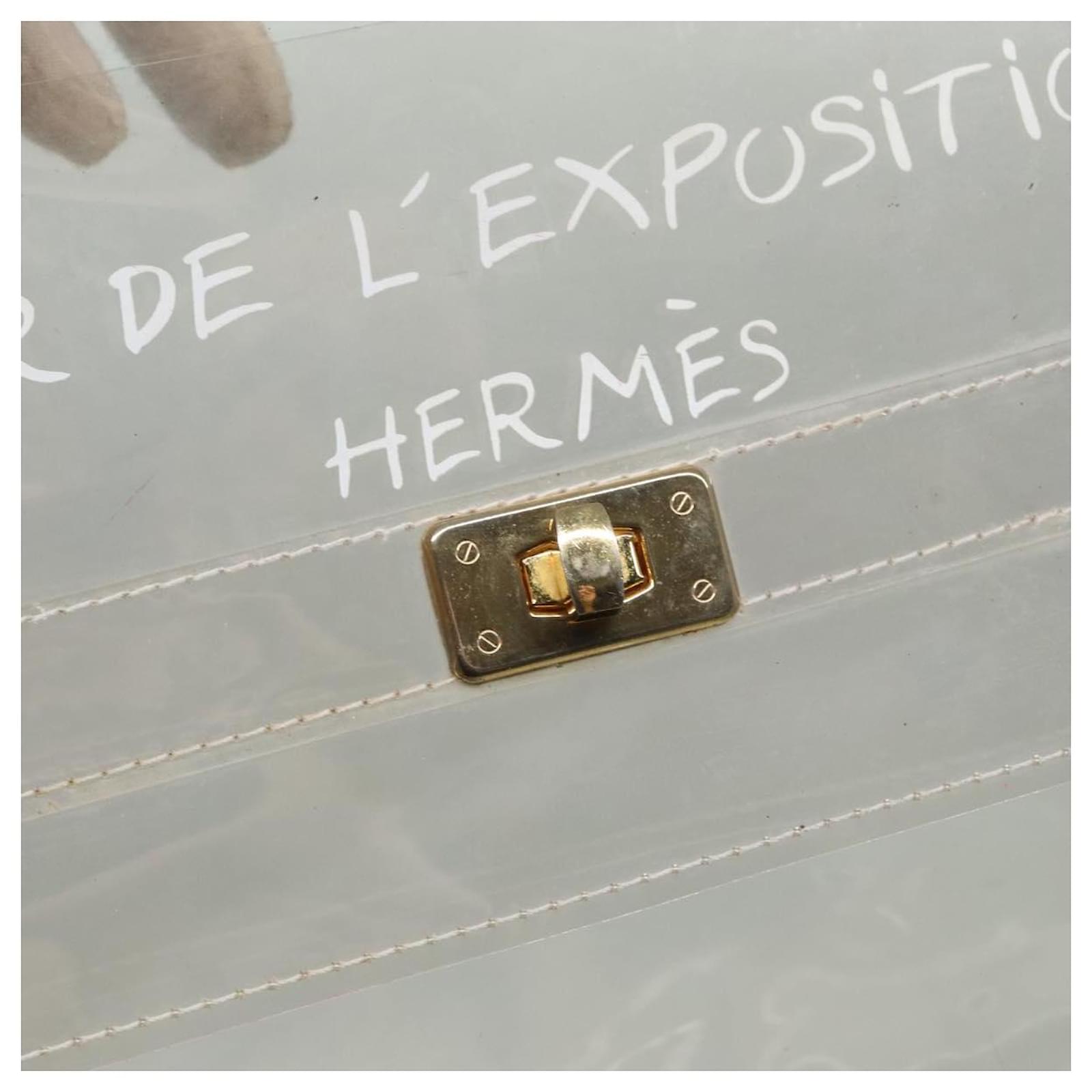 Hermès HERMES Vinyl Kelly Hand Bag Vinyl Clear Auth 88306