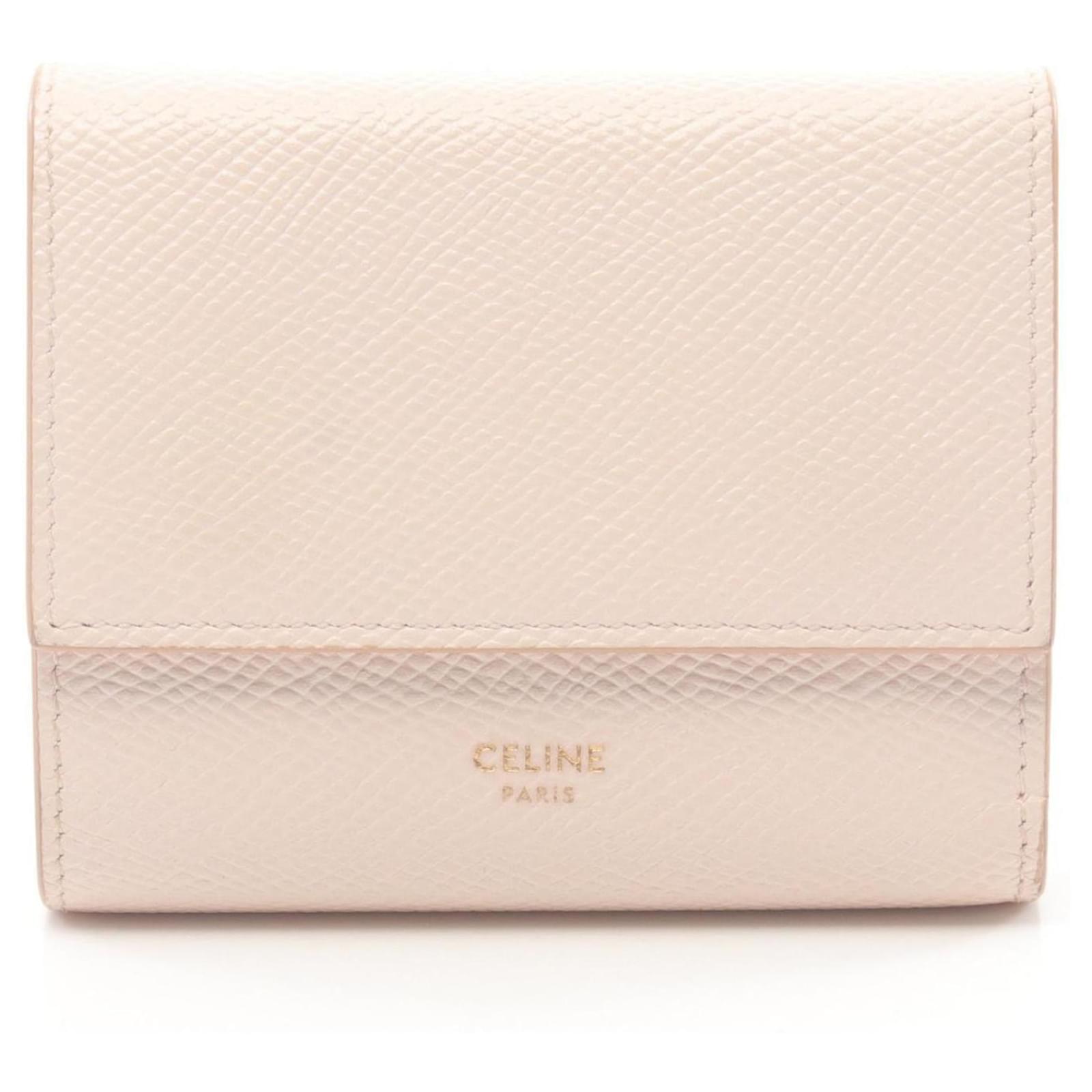 Céline Celine Small Trifold Wallet in Pink Leather