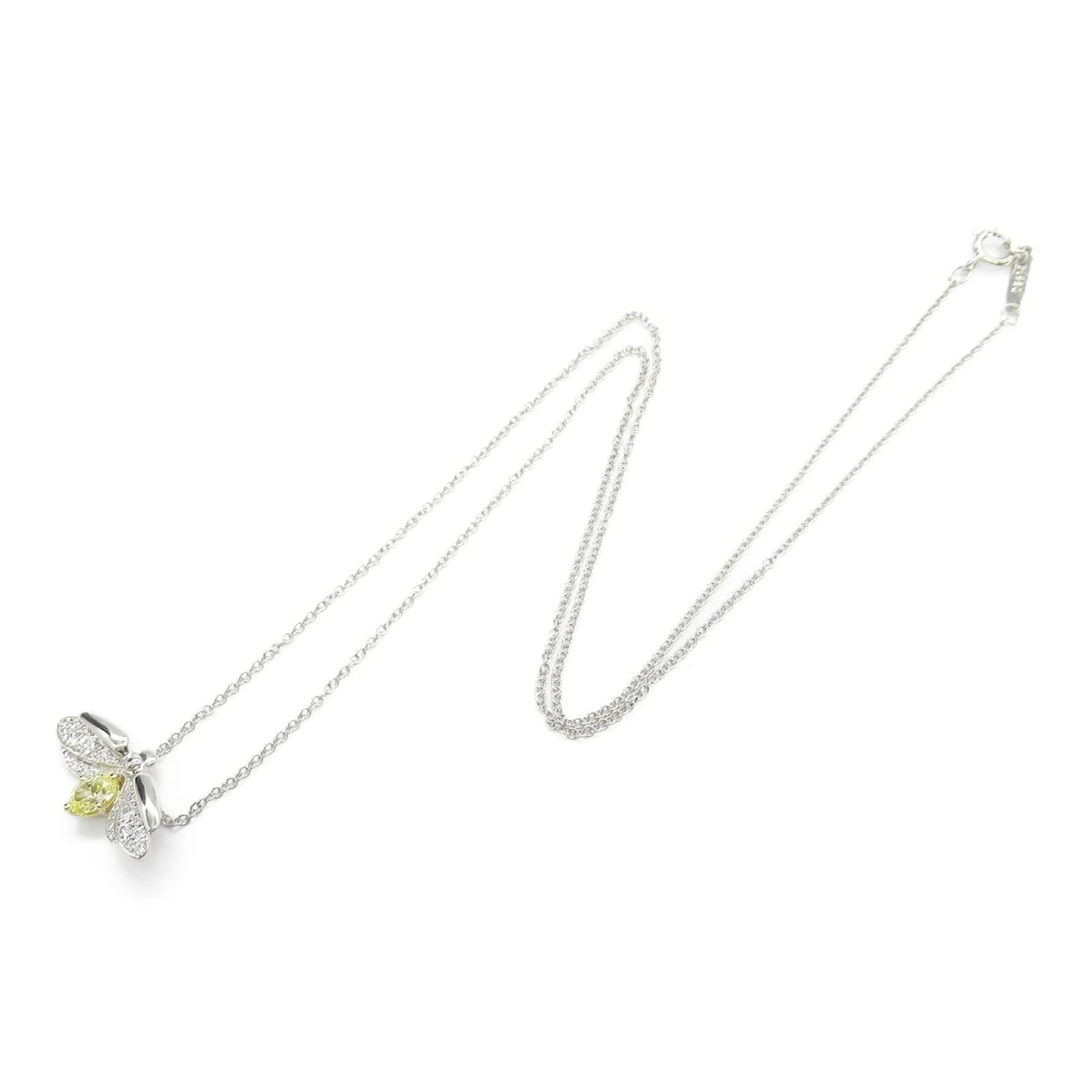 Tiffany Yellow Diamond Firefly Necklace Golden Yellow gold