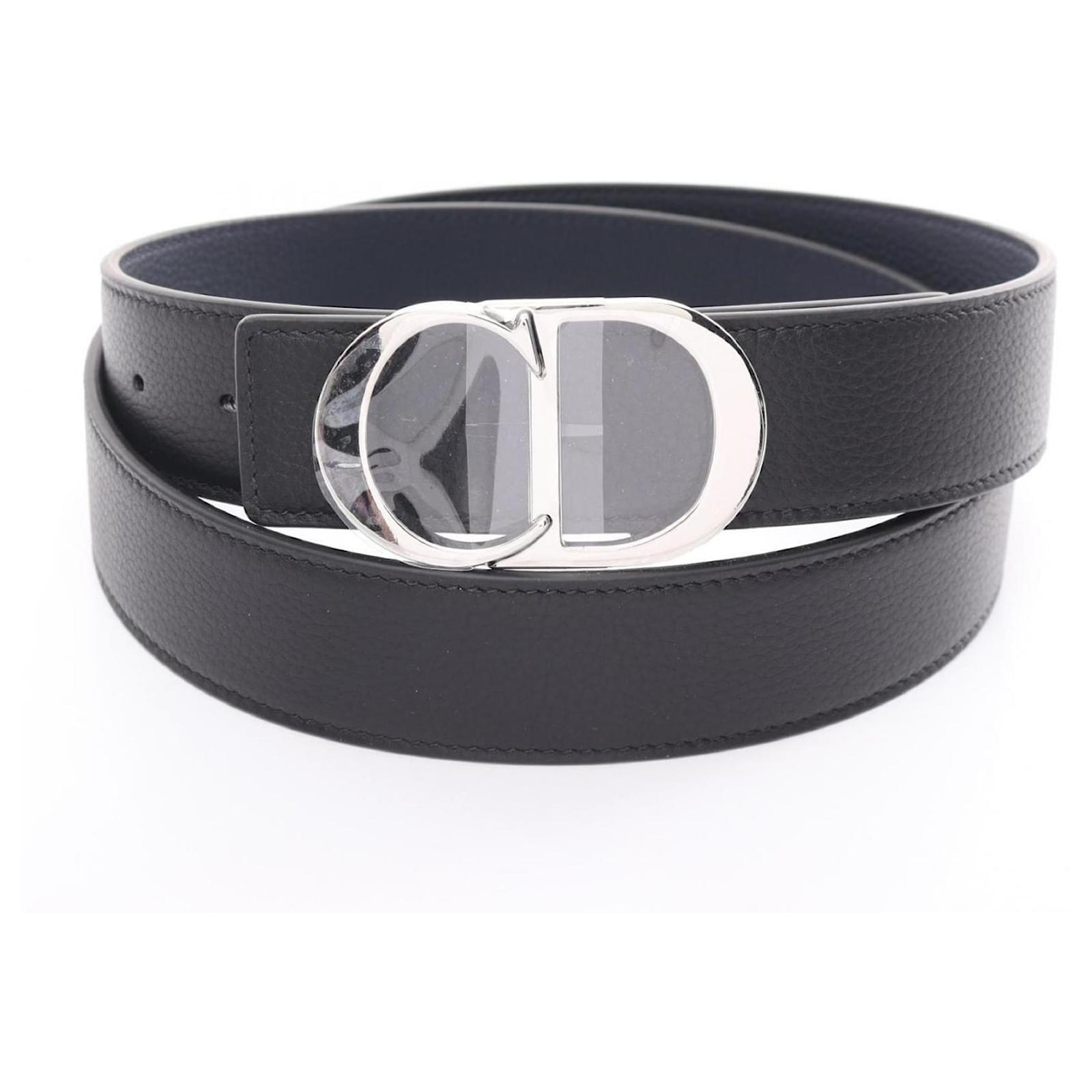 Christian Dior Leather Belt Black Navy blue ref.JC1635653 (Sold