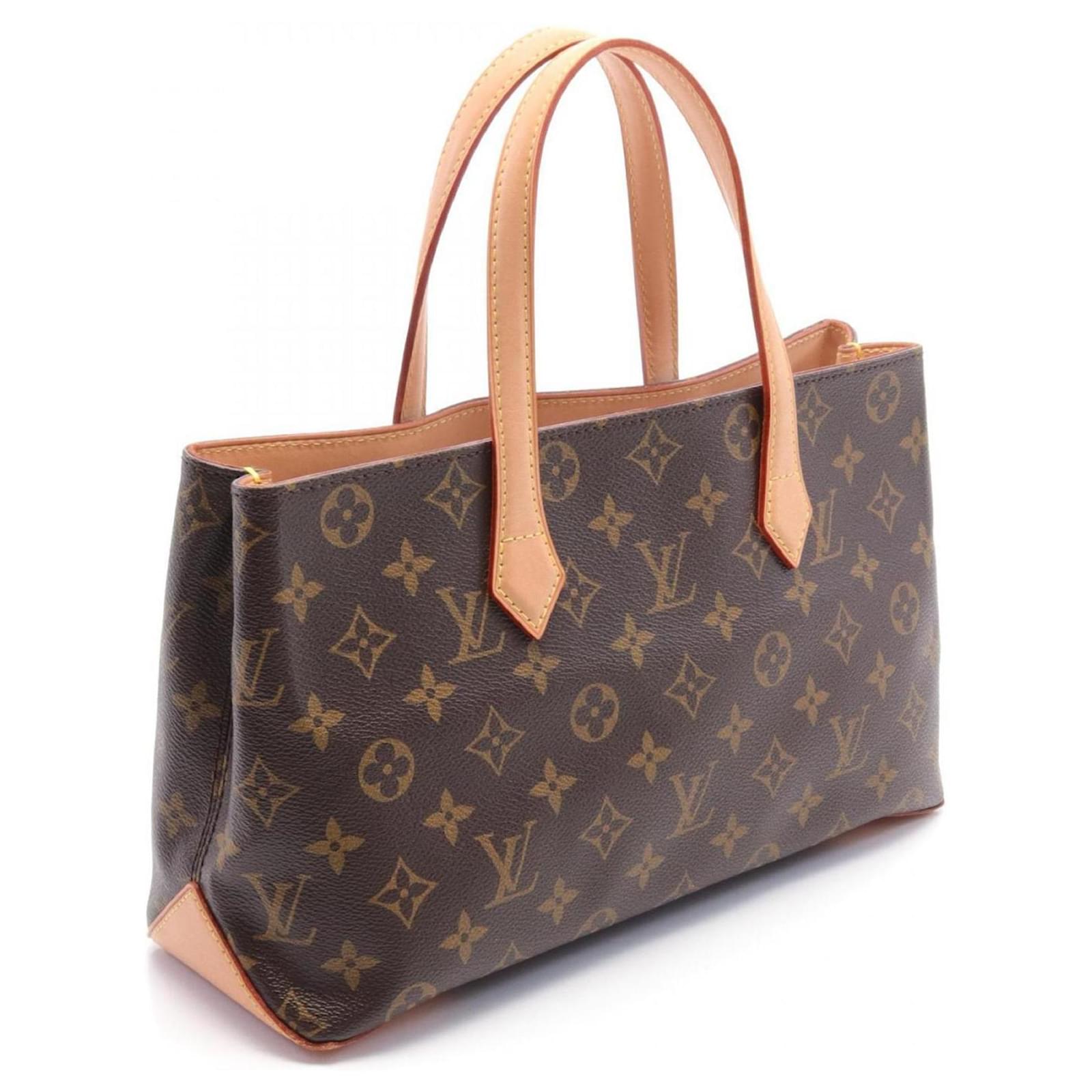 Louis Vuitton Wilshire PM Monogram Handbag Brown Leather Patent 