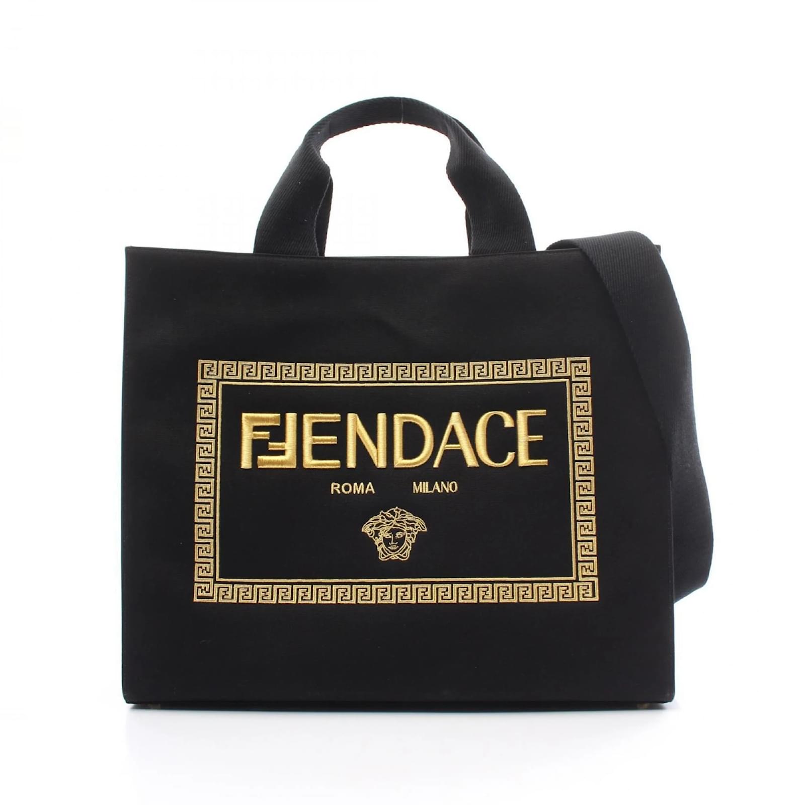 FENDI x VERSACE FENDACE Fenderche Tote Bag Black Cloth ref.1635940 - Joli  Closet