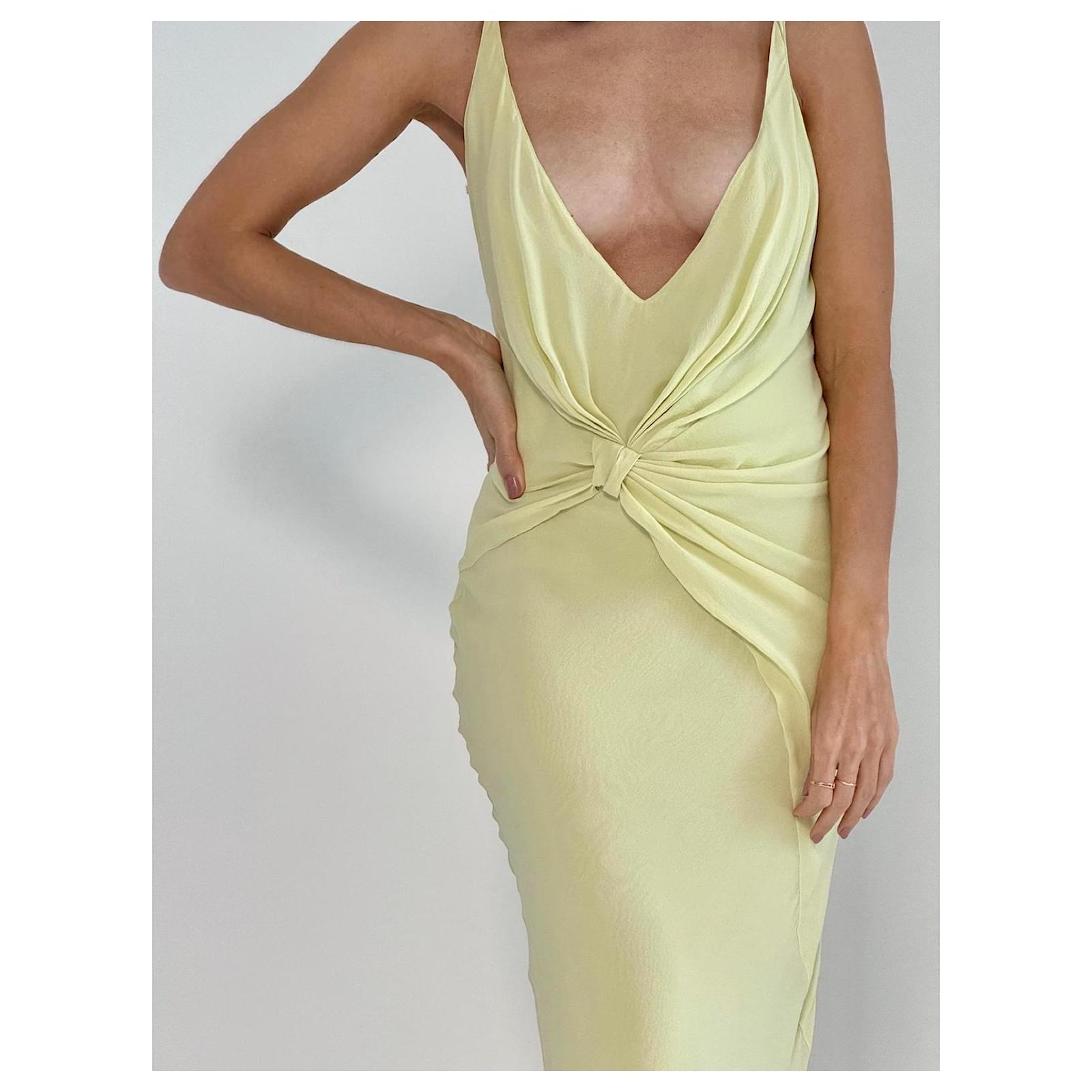 Christian Dior ライトグリーン ベルト　新品 Christian Dior Dresses Light green Silk ref.1638272 - Joli