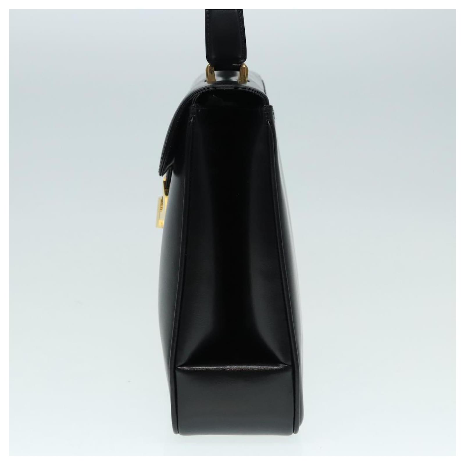 GUCCI Hand Bag Leather Gold Black Auth ep5637 Golden ref.1638375