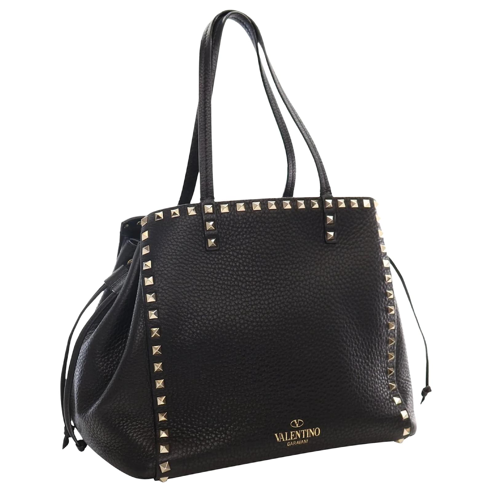 Valentino Garavani Valentino Rockstud Drawstring Tote Black