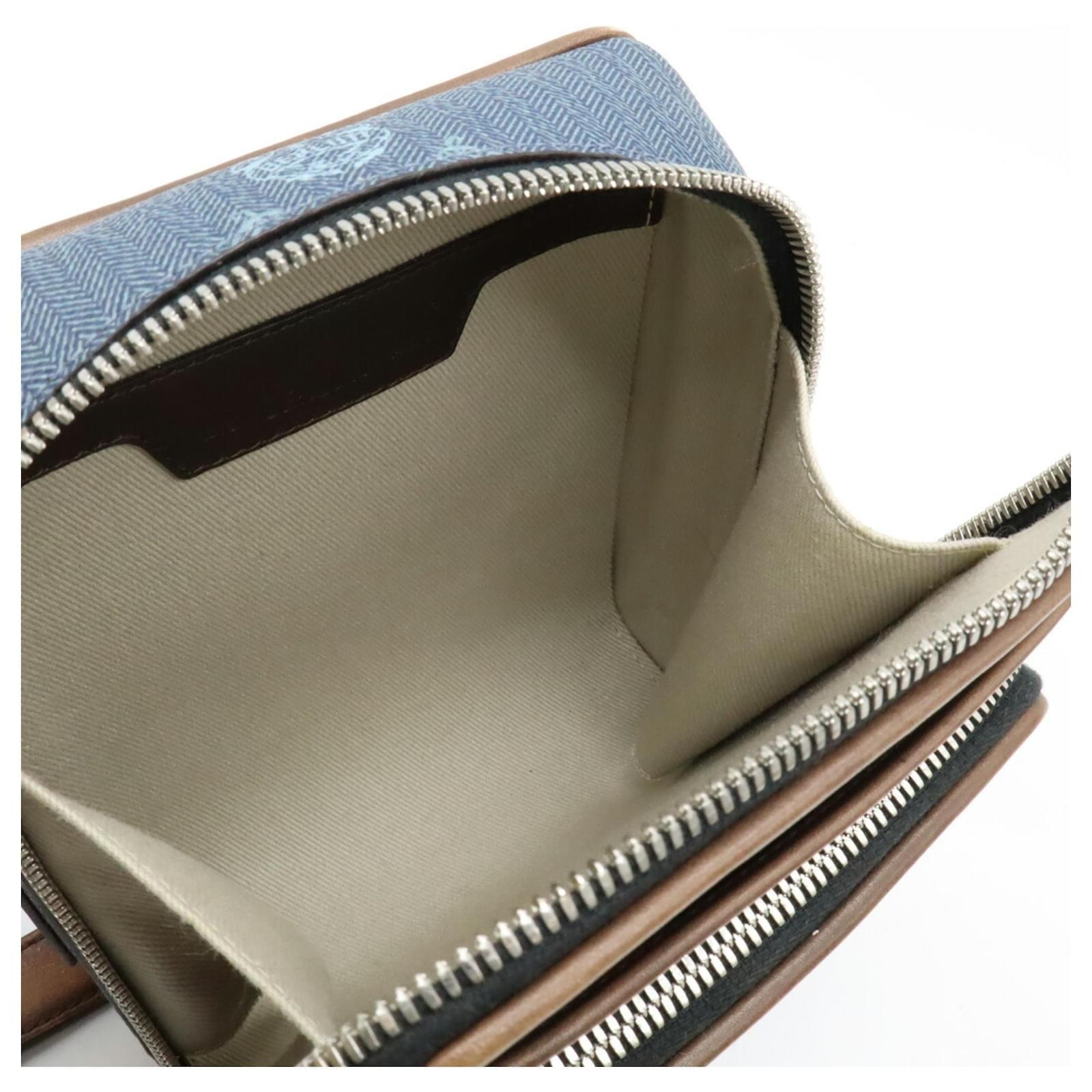 Berluti Miles PM Shoulder Bag Brown Blue Leather Plastic ref