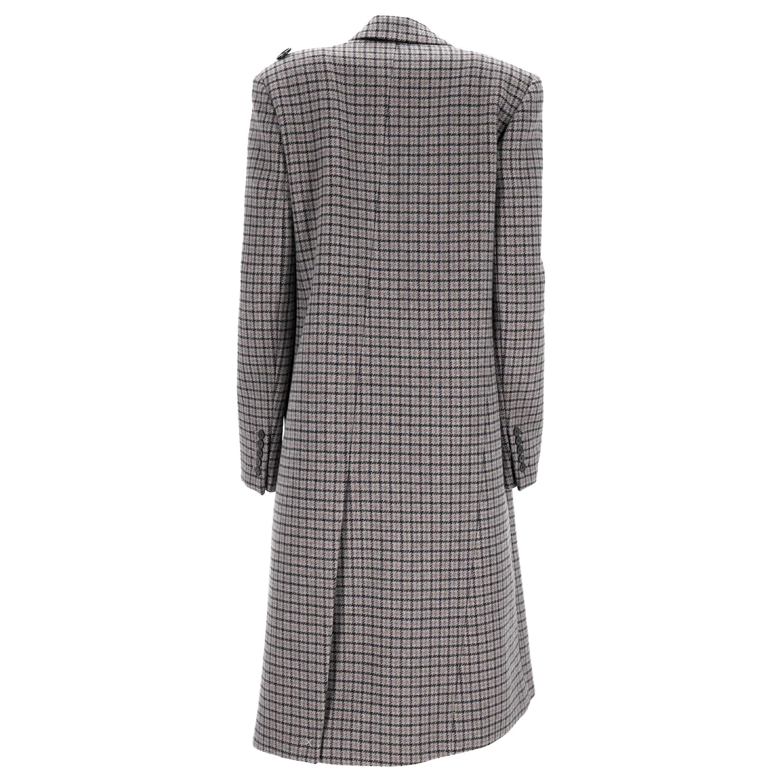 BALENCIAGA Houndstooth Coat 千鳥格子　2019FW BALENCIAGA Oversized houndstooth cotton-blend coat | NET-A