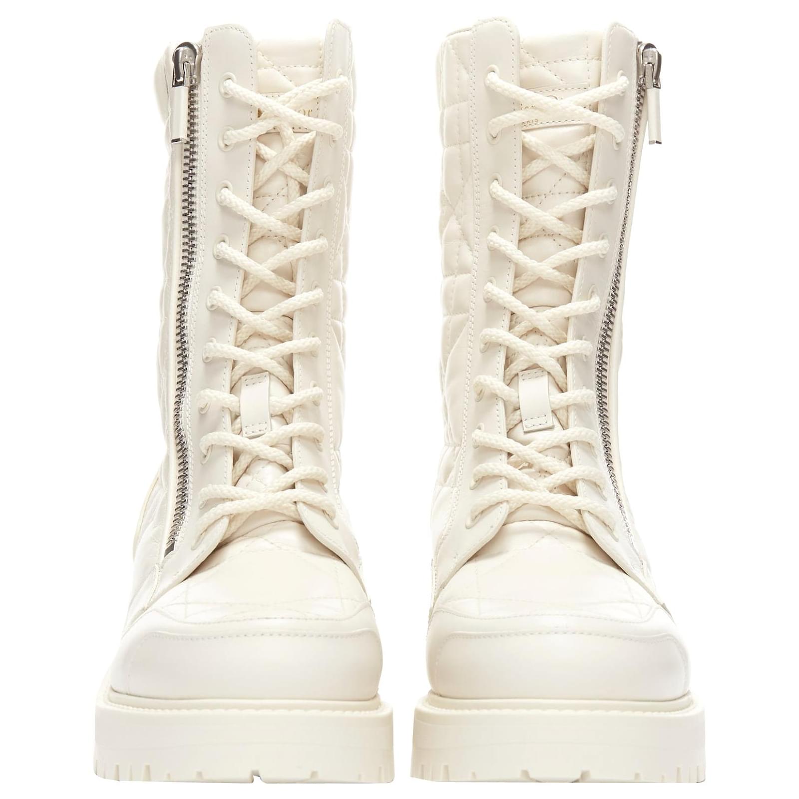 Christian Dior 2023 D-Leader White Cannage Quilted Leather