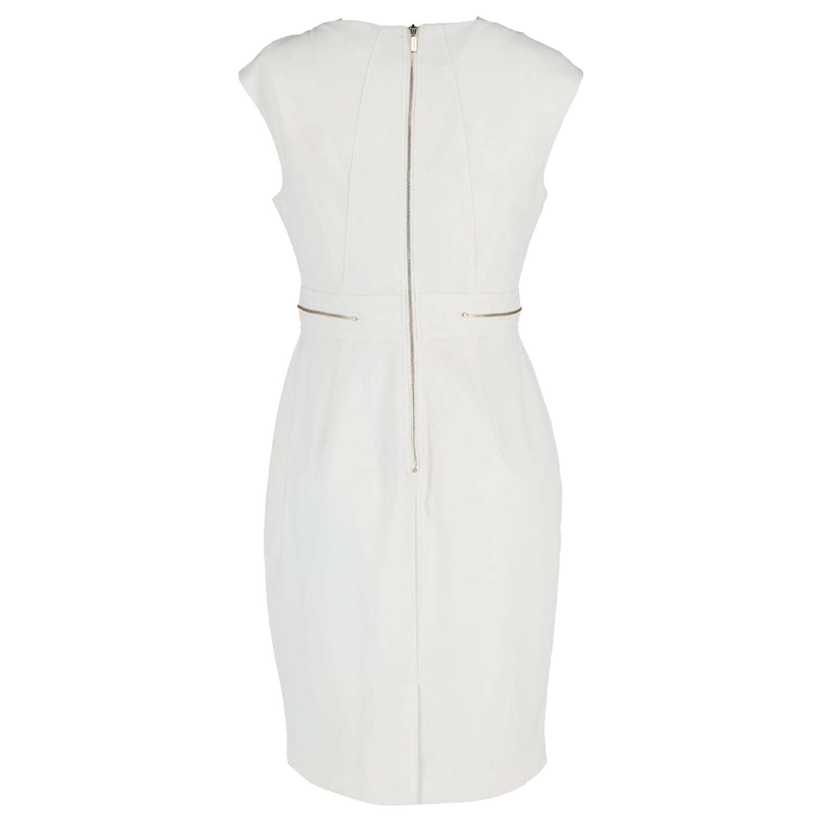 calvin klein white dress with gold zipper SURVIVOR – The Freedom Closet main image 1