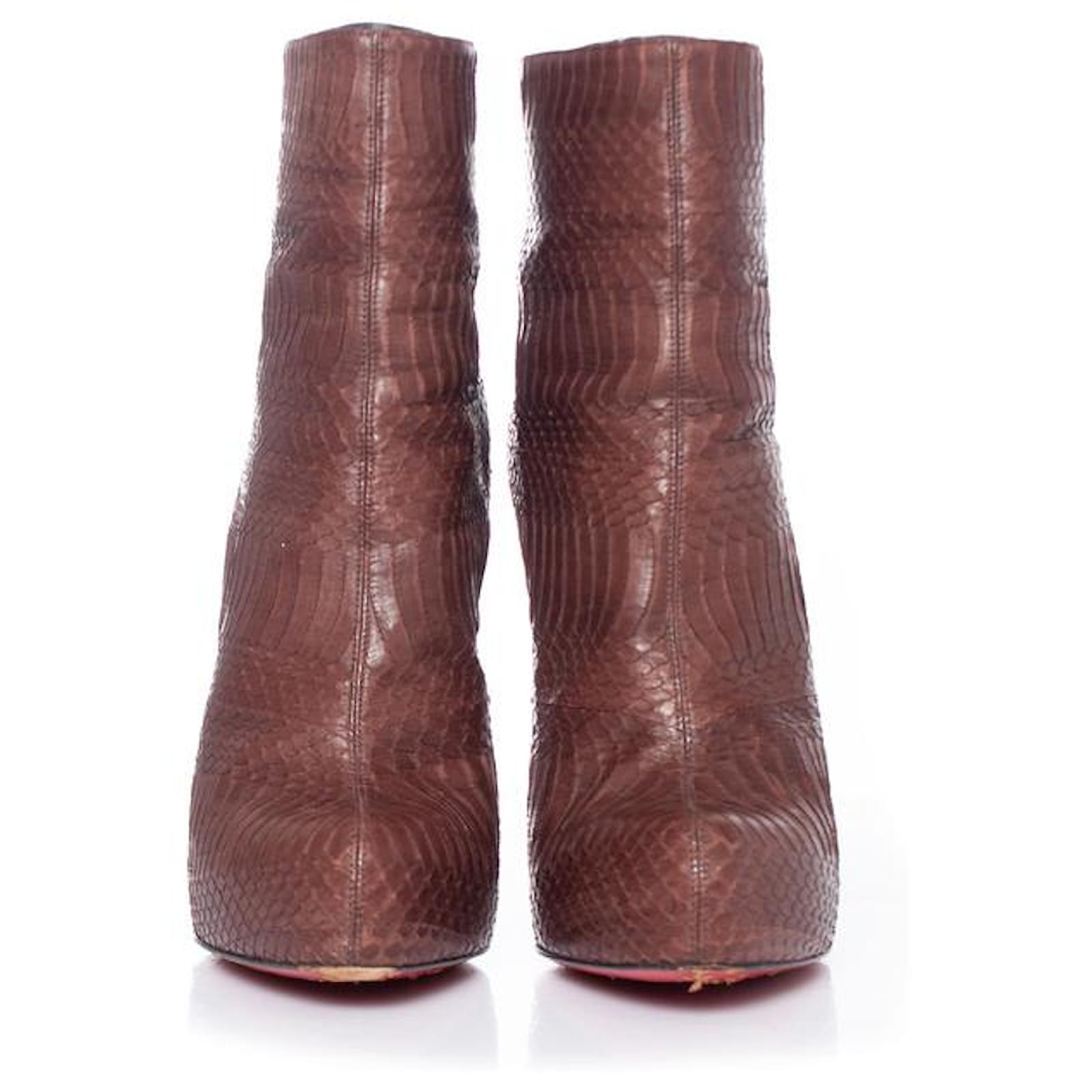 snakeskin platform boots