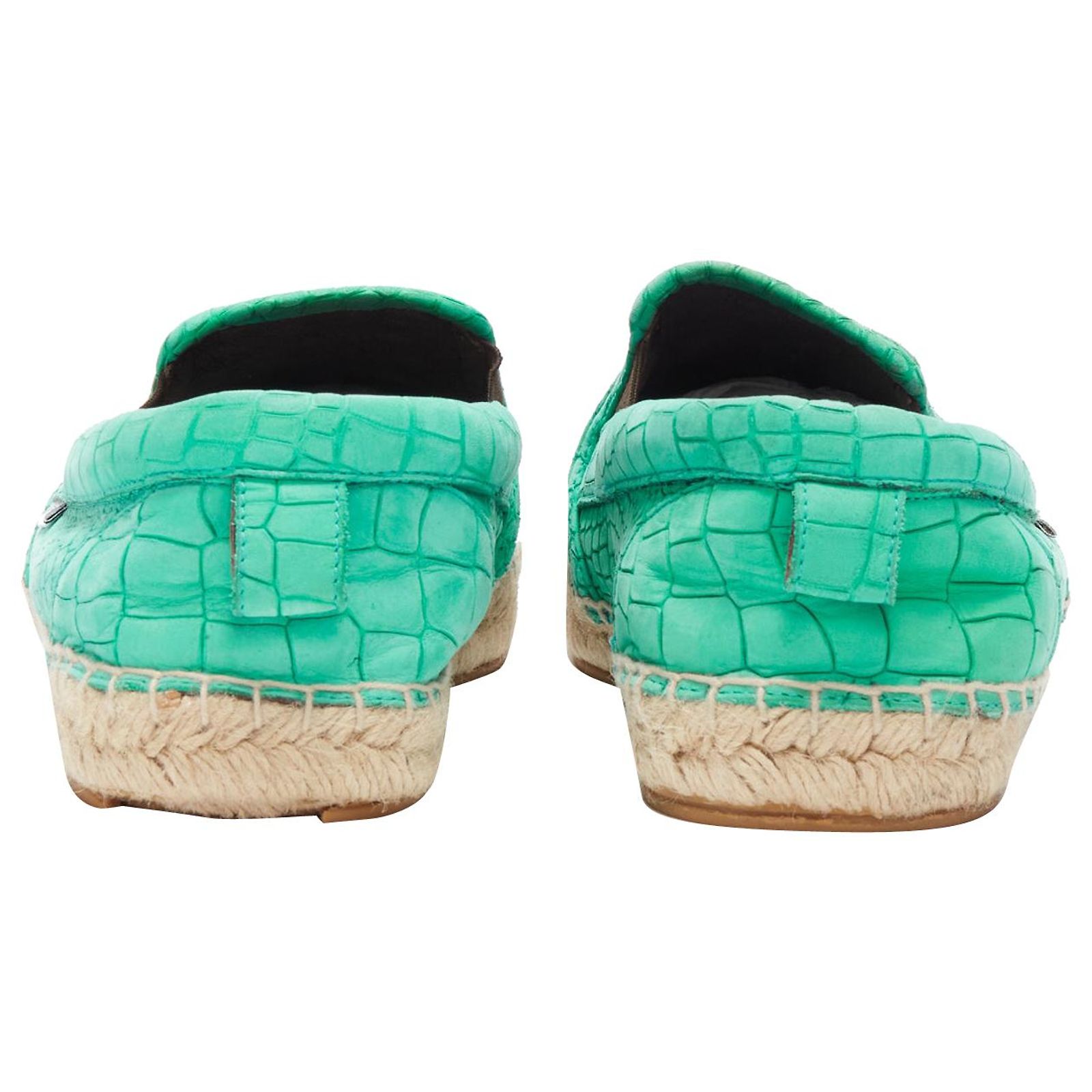Jimmy Choo Vlad Mint Green Embossed Scaled Leather 