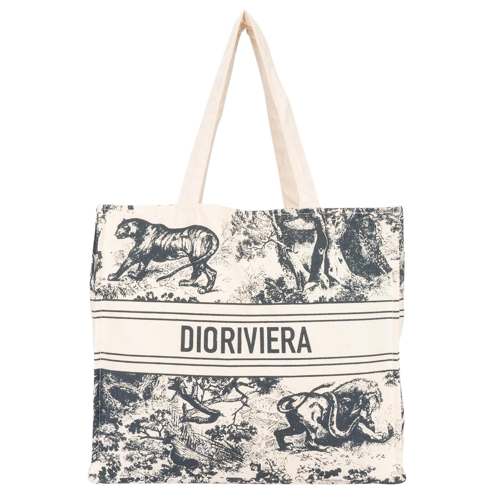 CHRISTIAN DIOR DIORIVIERA トートバッグ Dioriviera Medium Dior Book Tote White and Azure Blue Toile