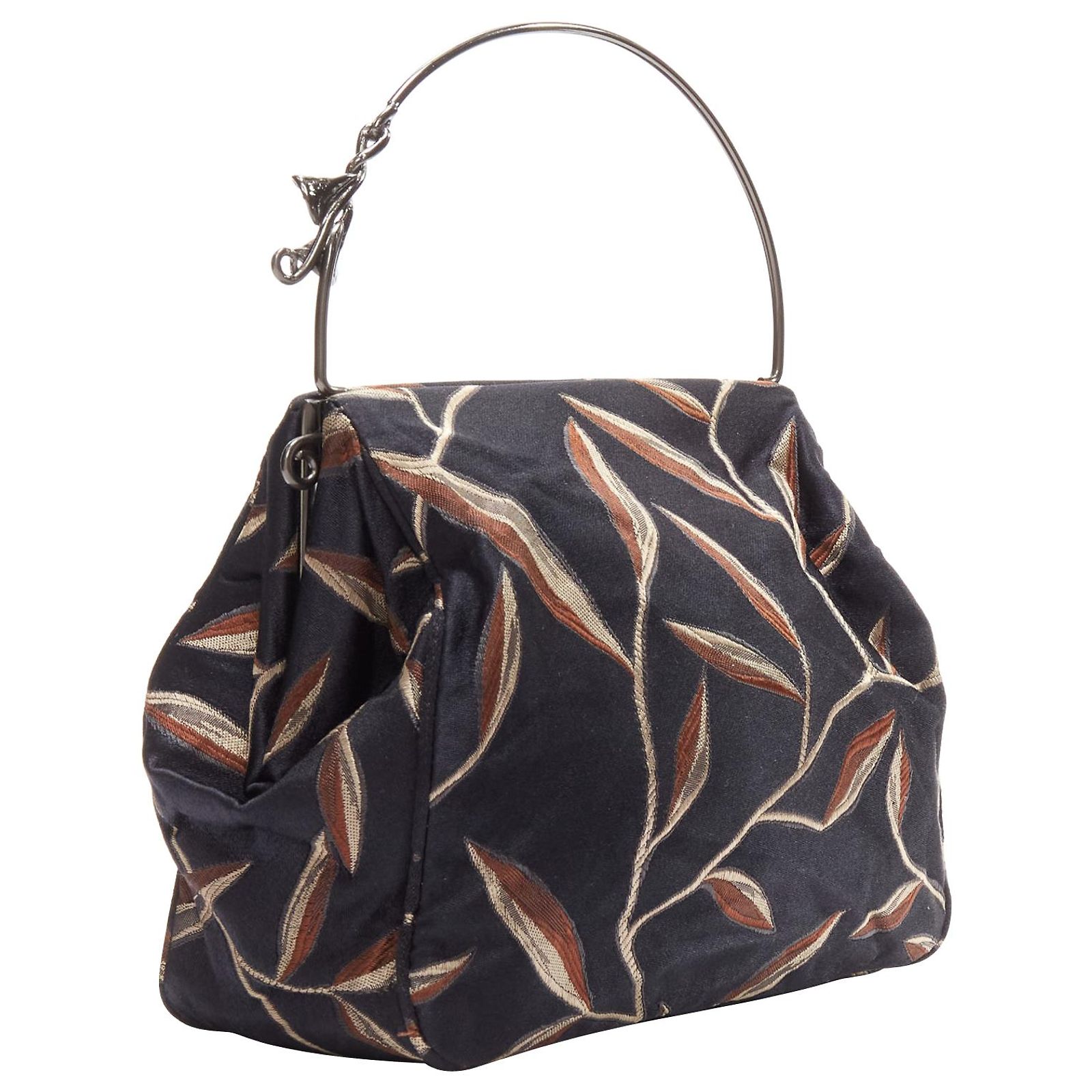rare PRADA 1997 Vintage Runway Raso Calla Lily black chinoiserie 