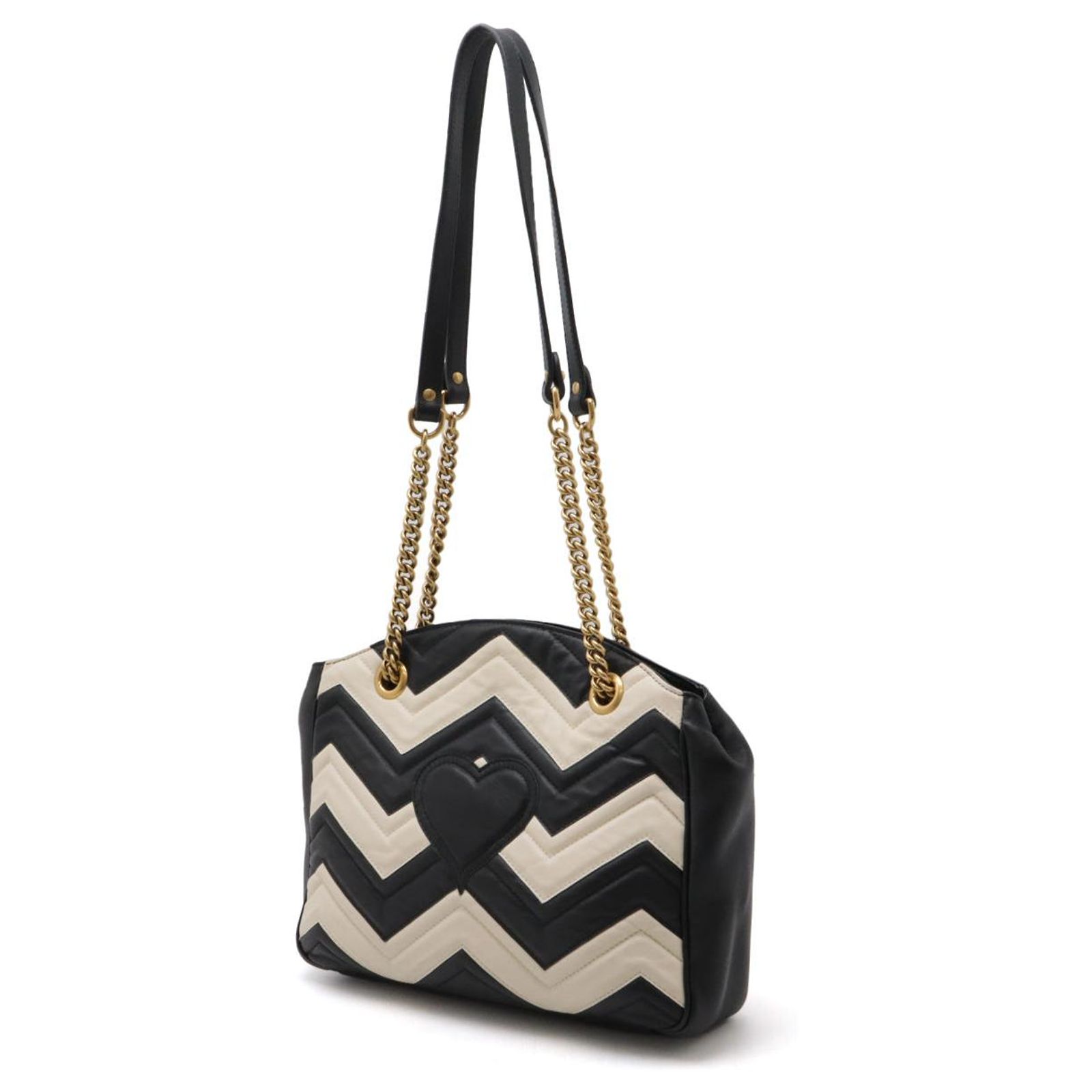 Gucci Leather GG Marmont 2way Chain Tote Bag 443501 Black  display picture 1