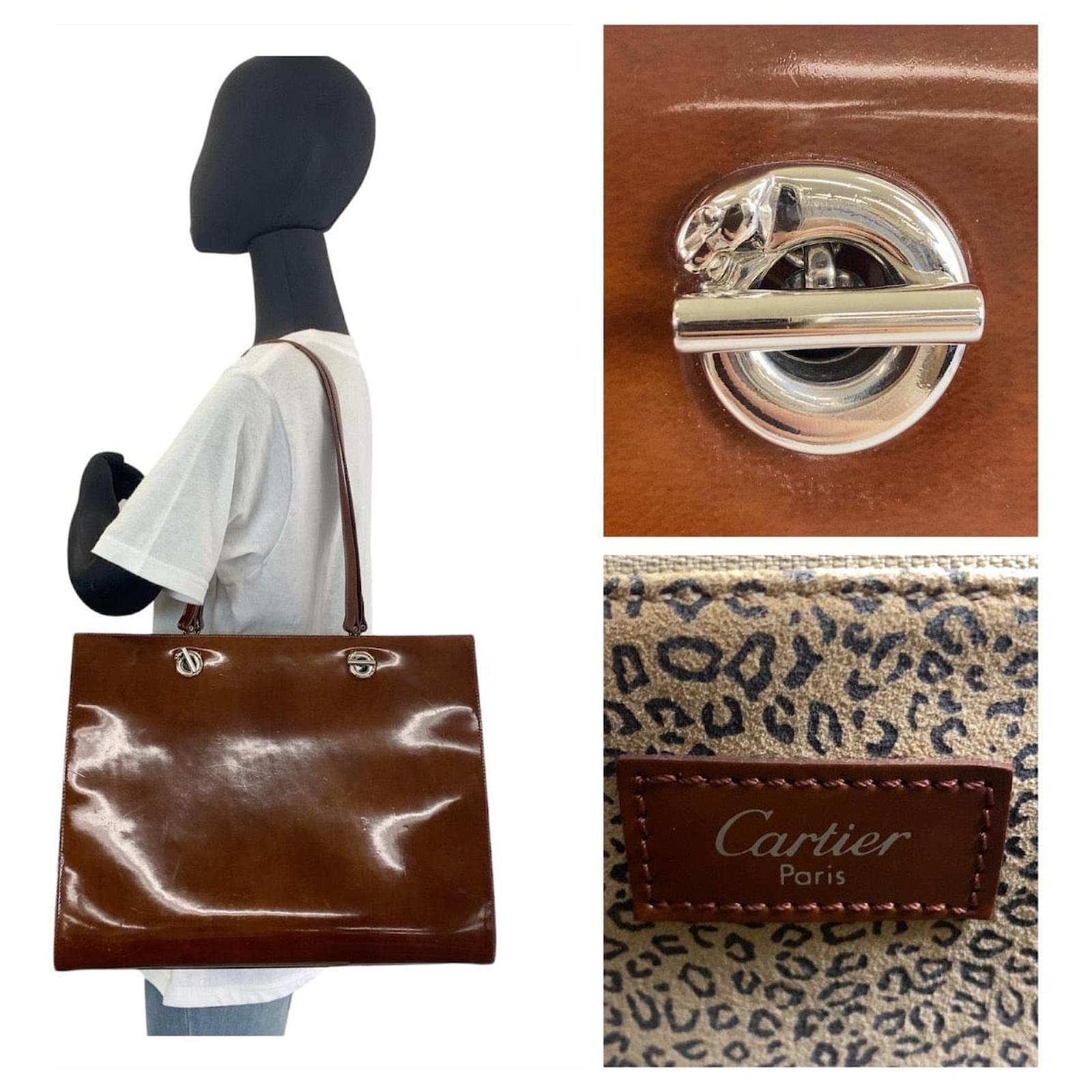 Cartier Panthere Enamel Tote Bag Brown ref.1645092 - Joli Closet