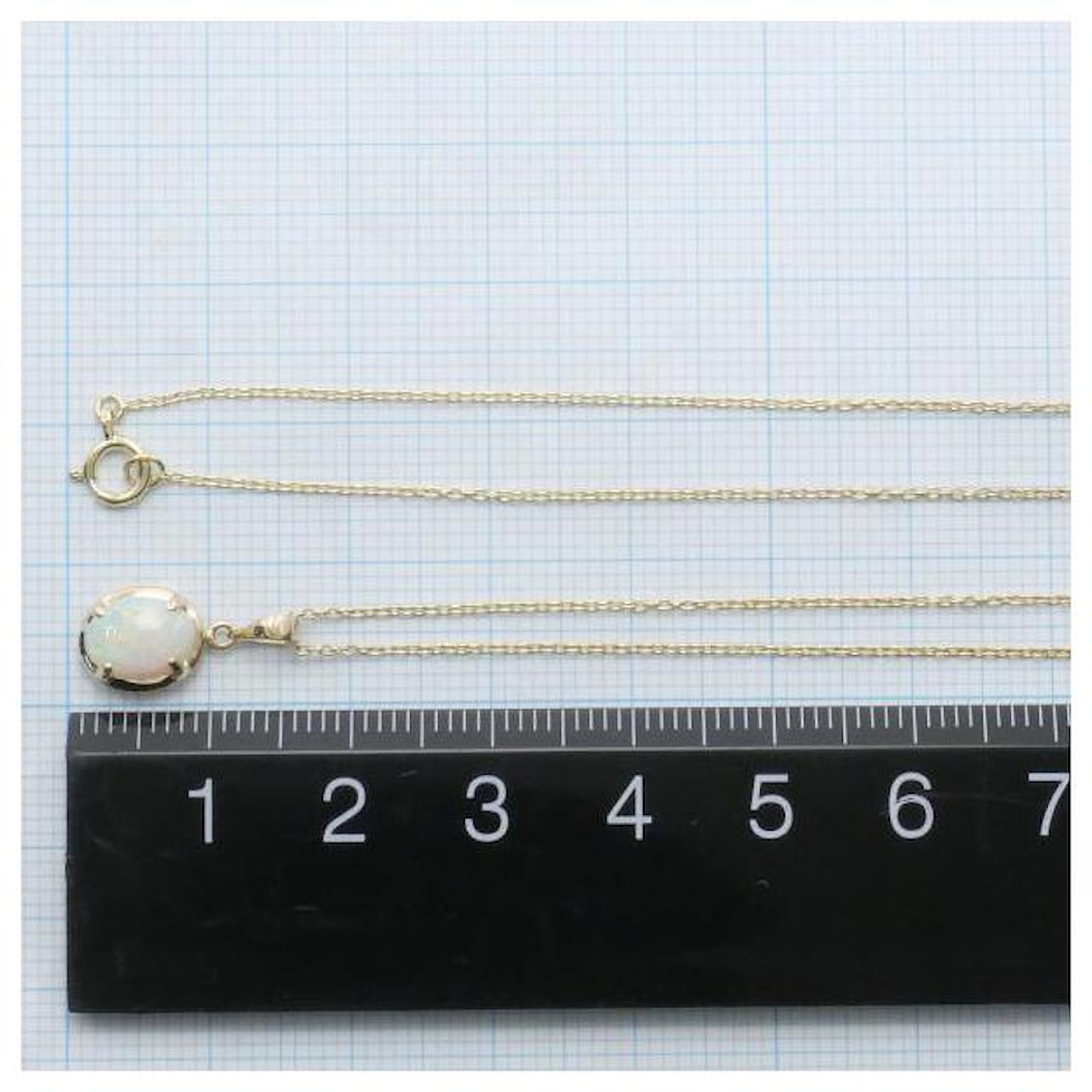 Autre Marque 14K Yellow Gold Opal Necklace Golden Metal ref