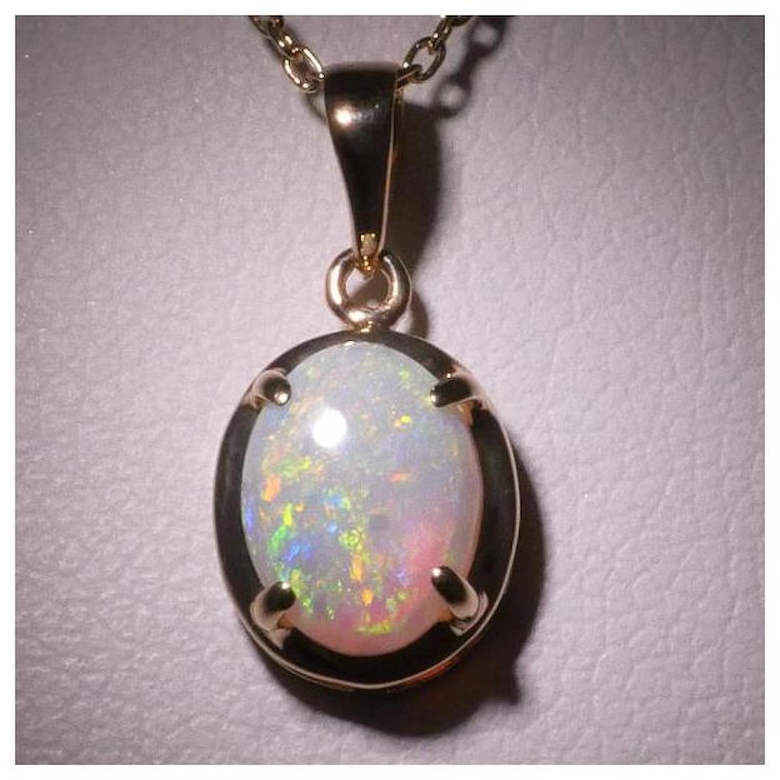 韓国発【Hei】yellow opal necklace☆追跡送 Autre Marque 14K Yellow Gold Opal Necklace Golden Metal ref